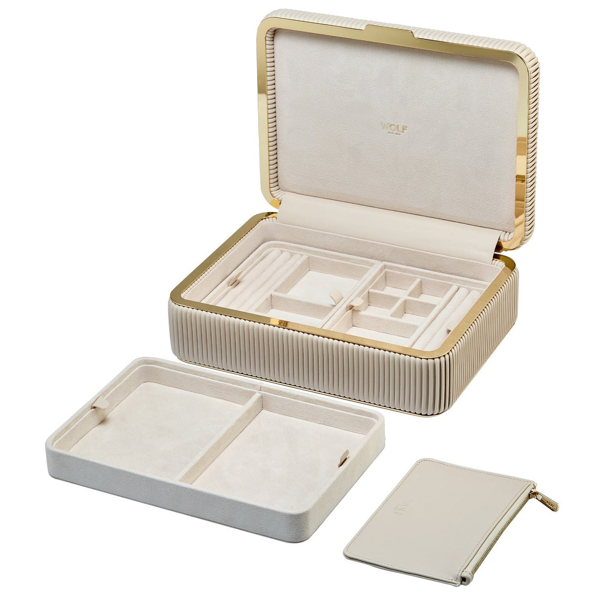 Wolf Bella Medium Jewellery Box Bone