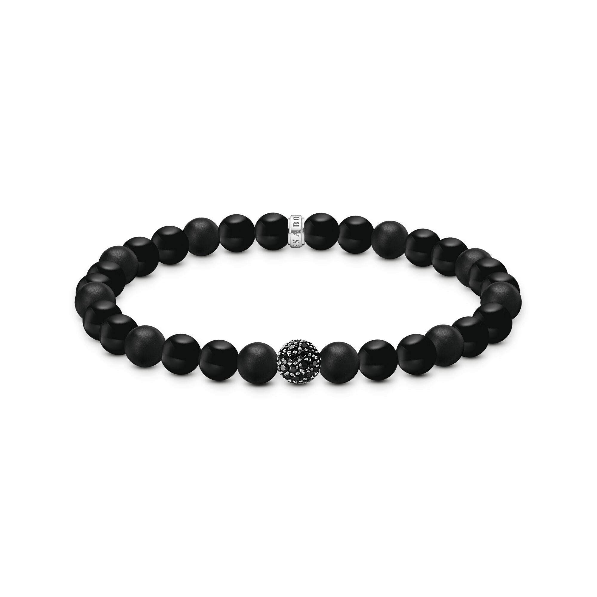 THOMAS SABO Obsidian bracelet with zirconia
