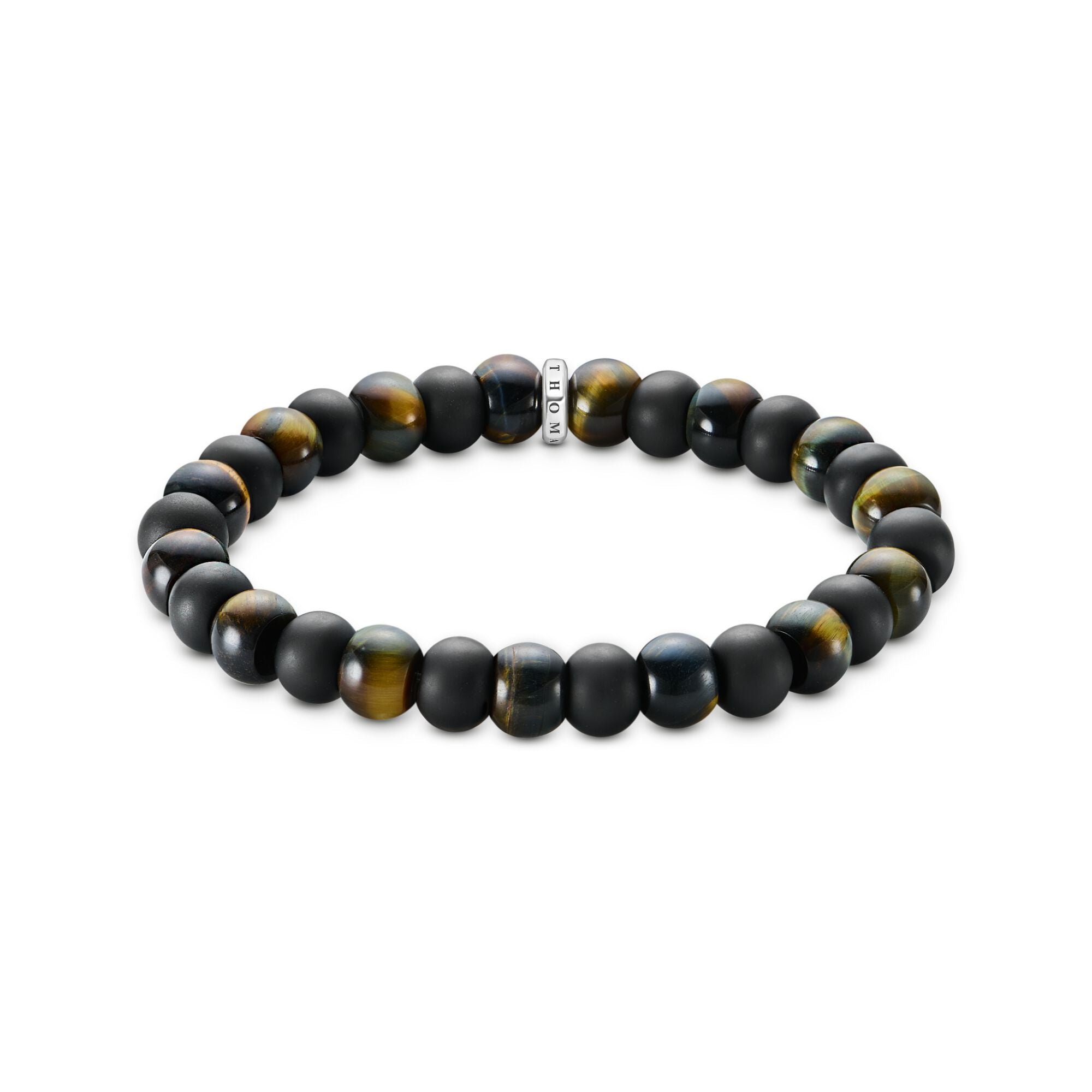 THOMAS SABO Bracelet with obsidian and tiger's eye beads