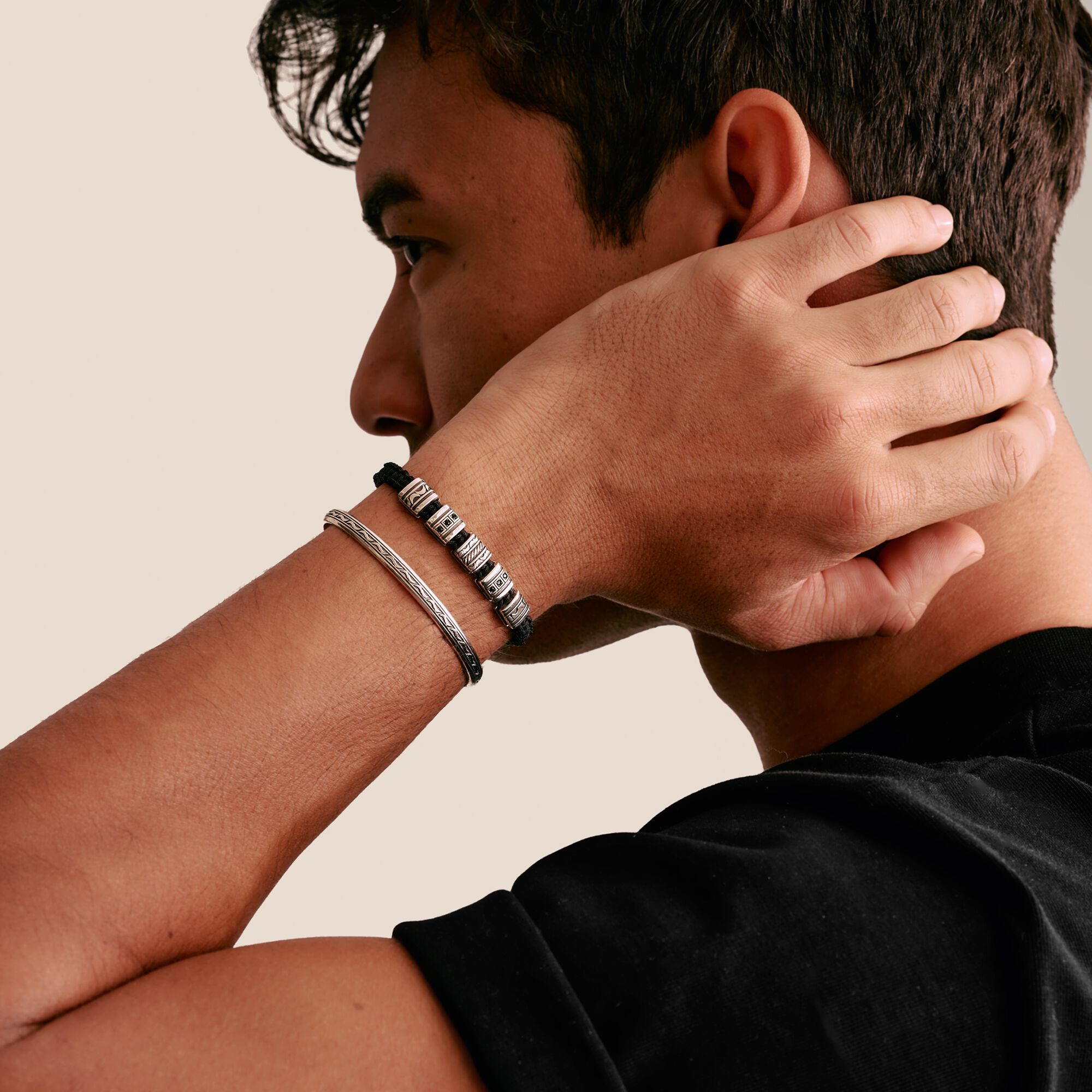 THOMAS SABO Macrame Bracelet with Black Zirconia Stones