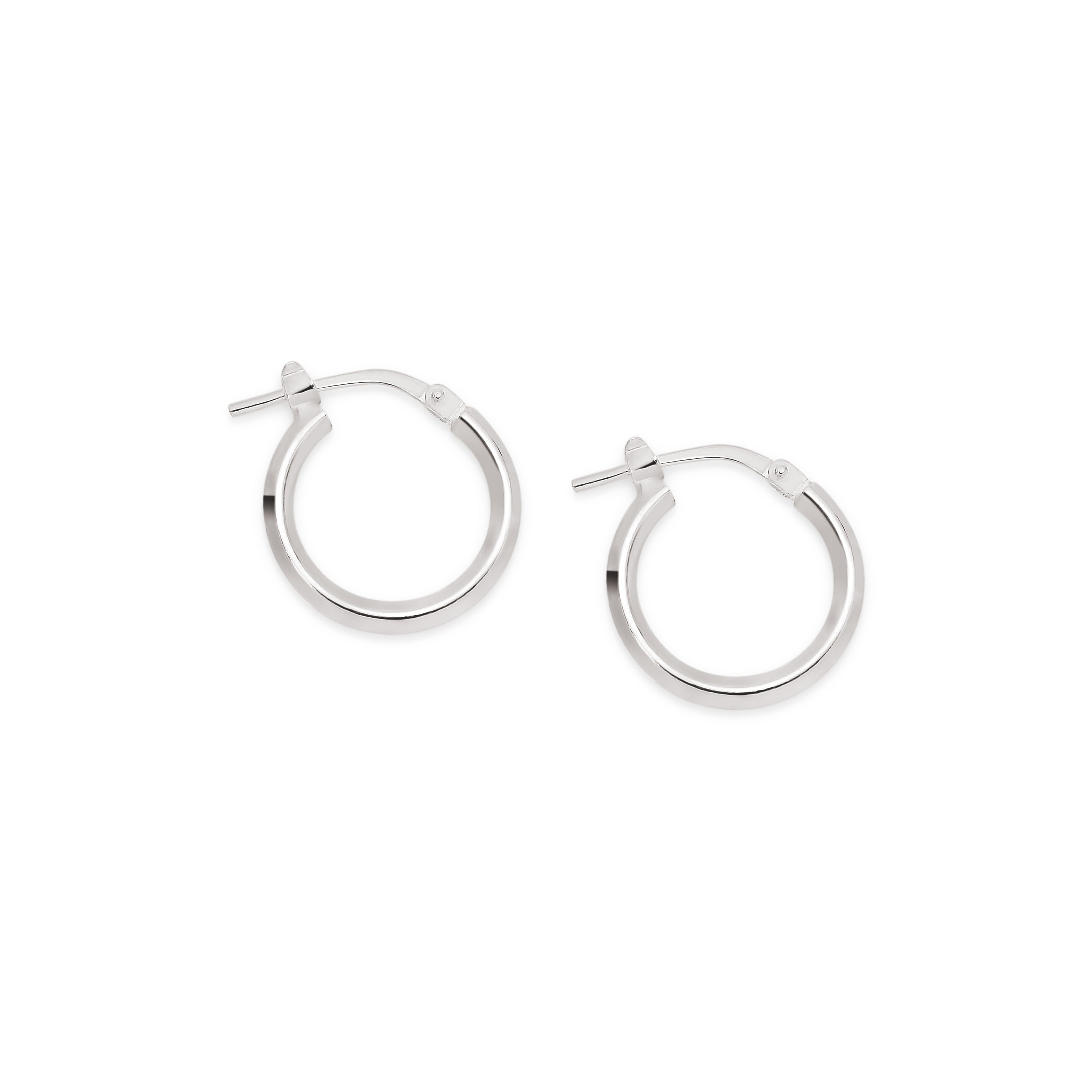 Silver knife edge hoops 10mm