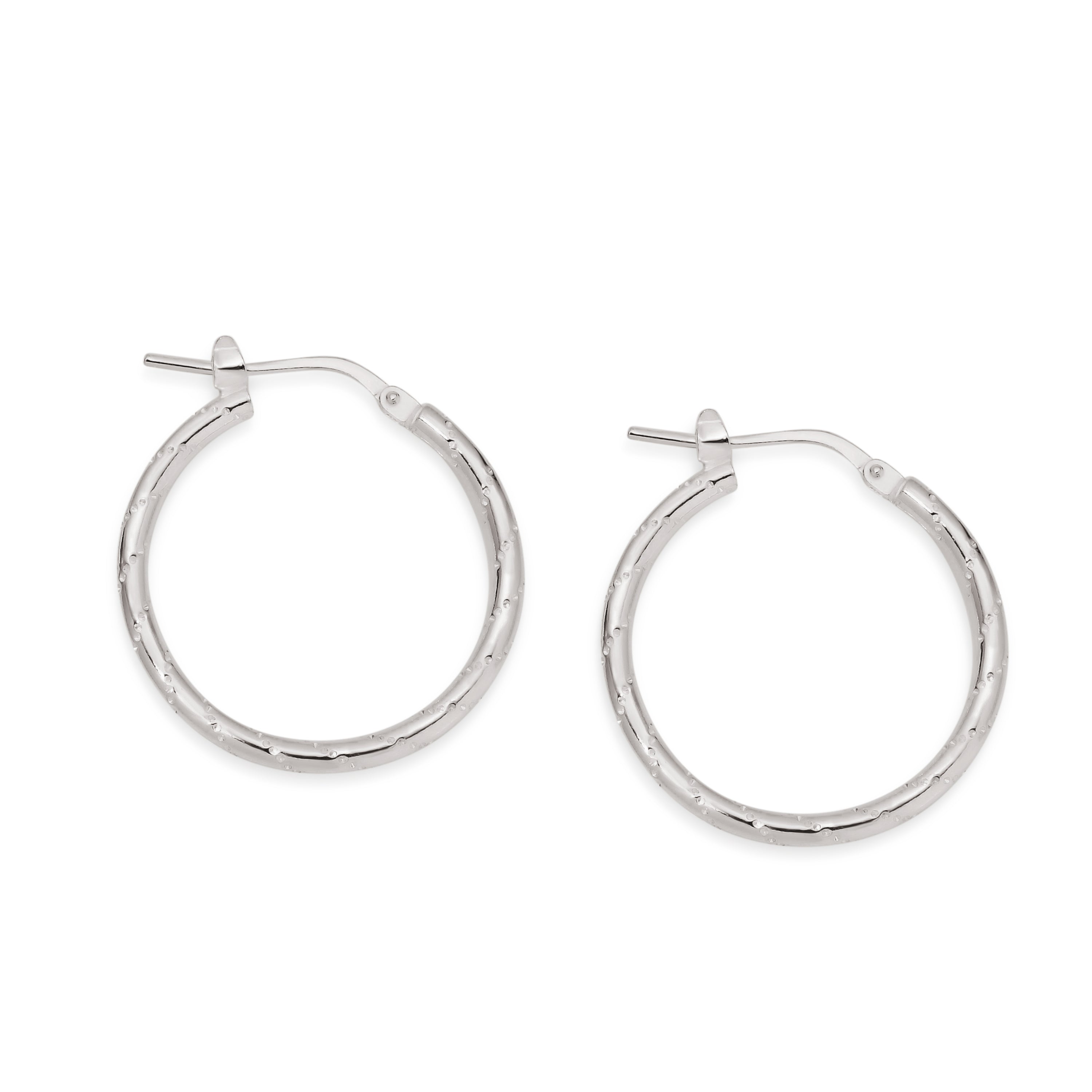 Silver line pattern hoops 20mm