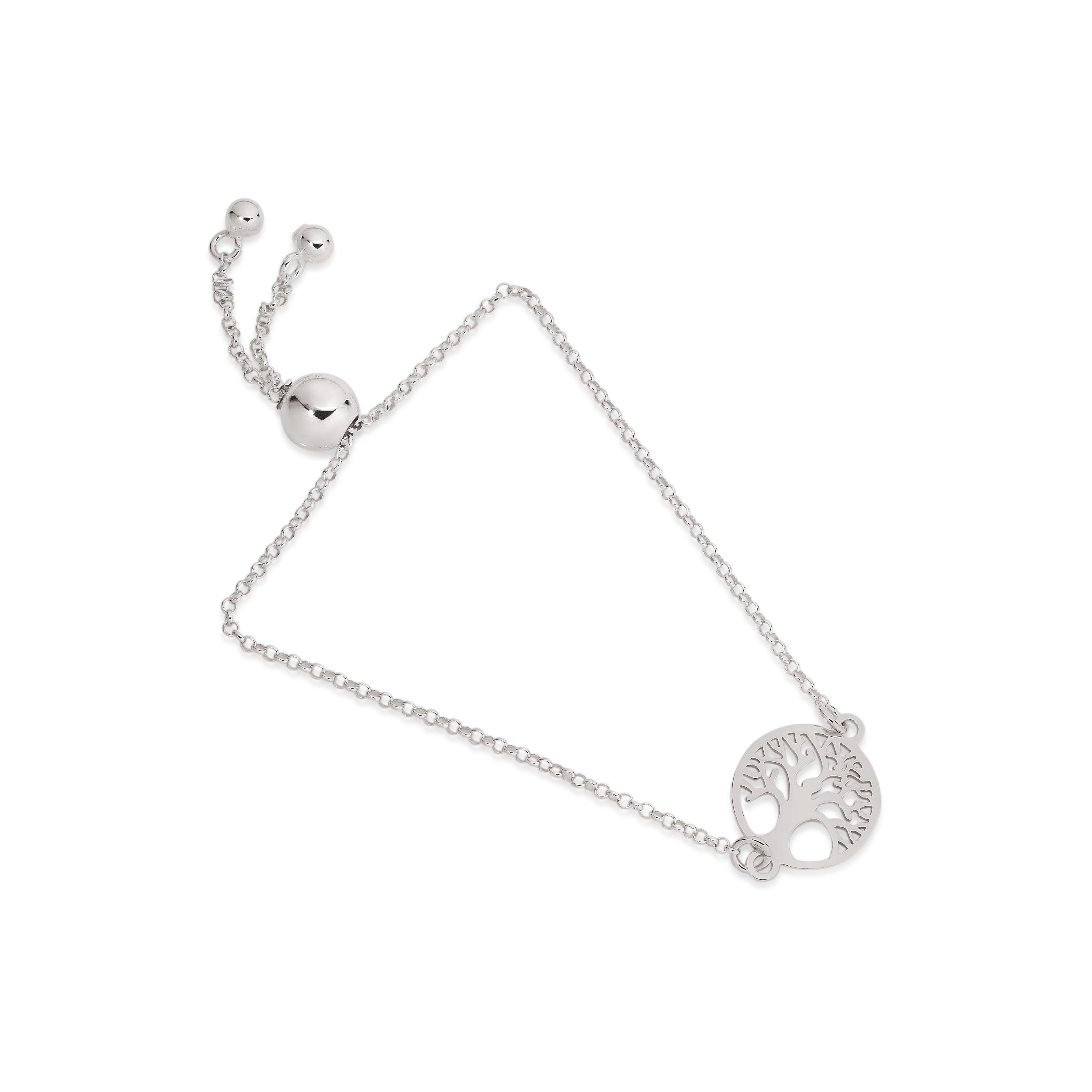 Silver tree of life slider Bracelet