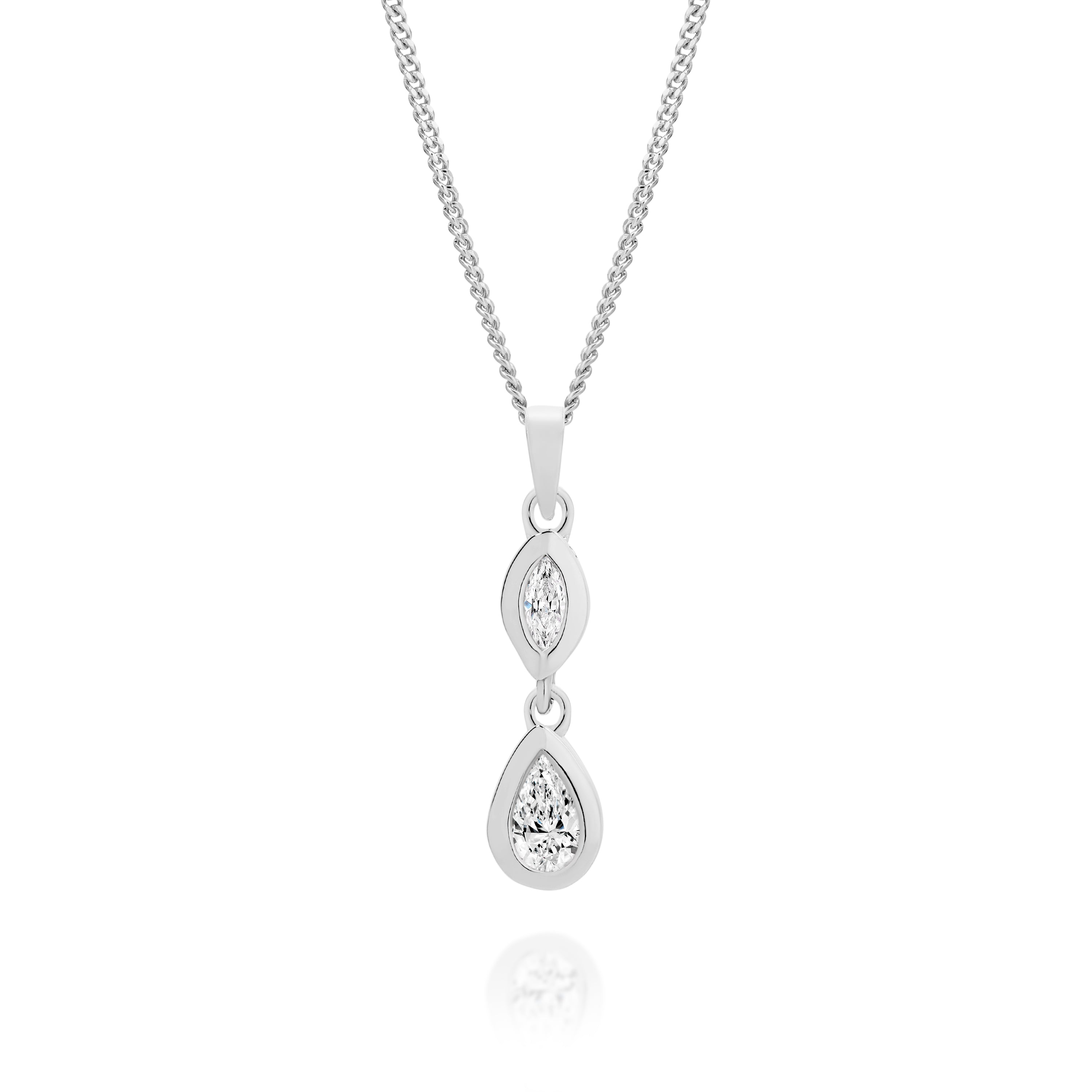 Silver cubic zirconia pendant