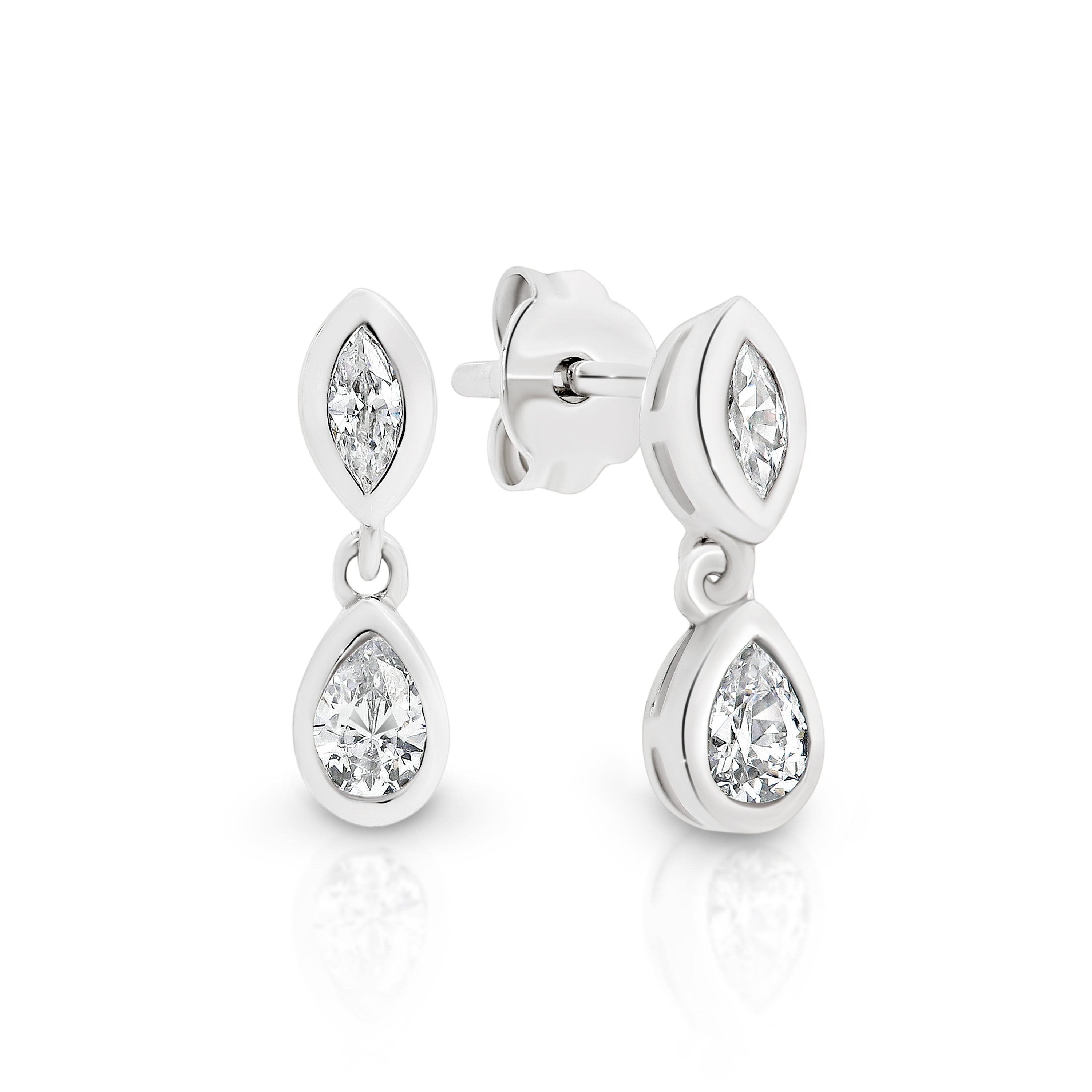 Silver cubic zirconia earrings