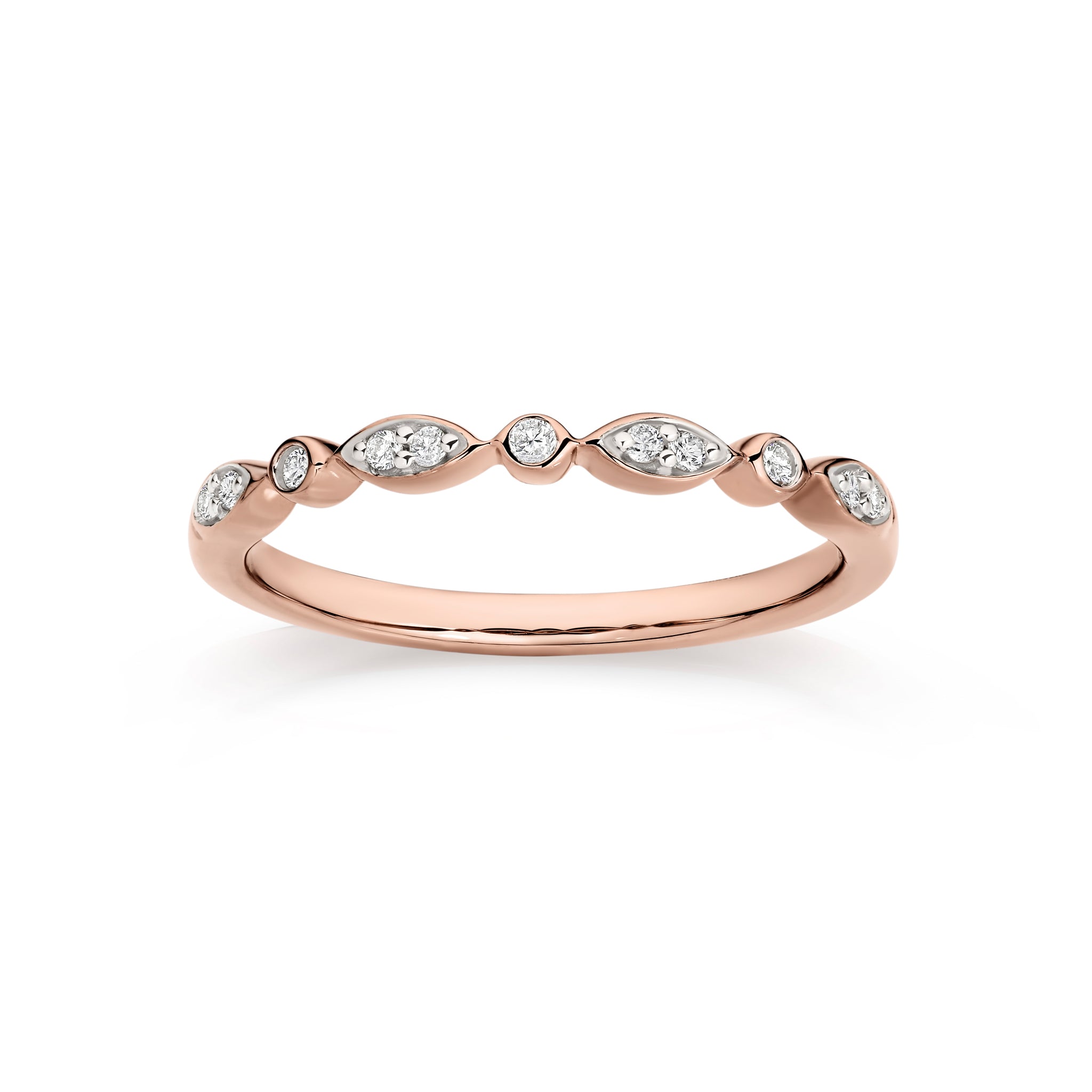 9ct rose gold 0.10ct diamond ring