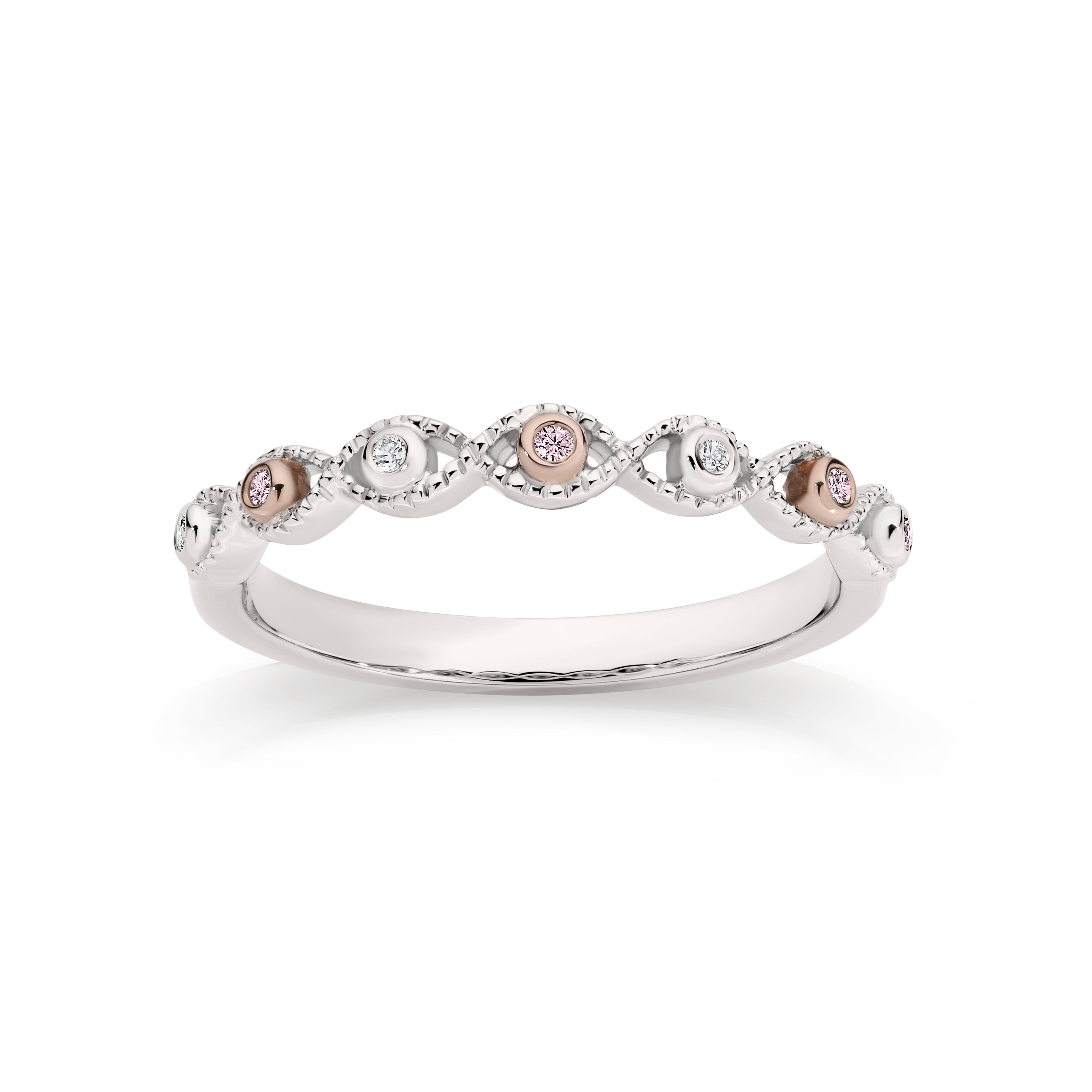9ct white gold Australian pink diamond ring