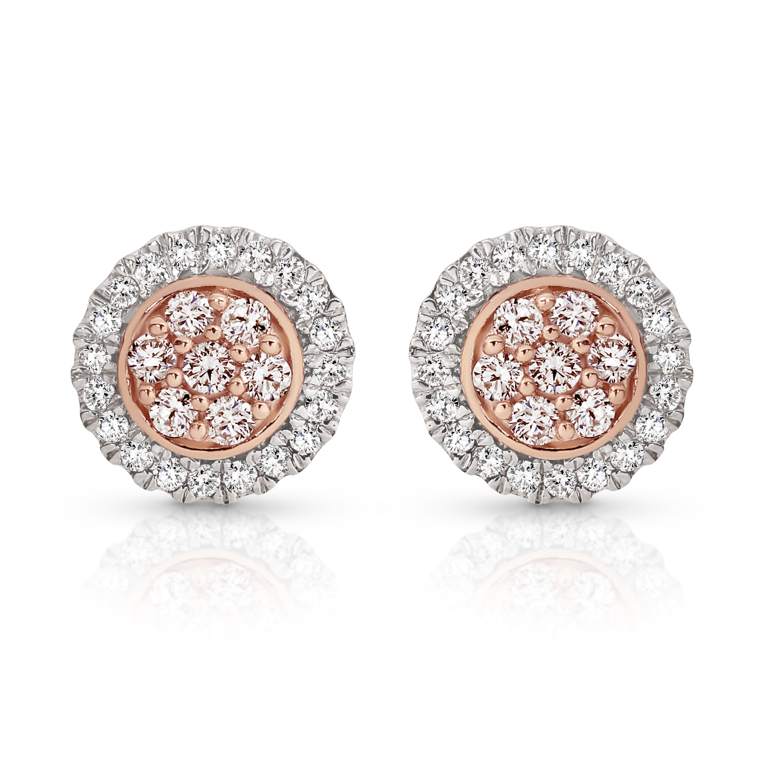 9ct white gold 0.25ct Australian pink diamond earrings