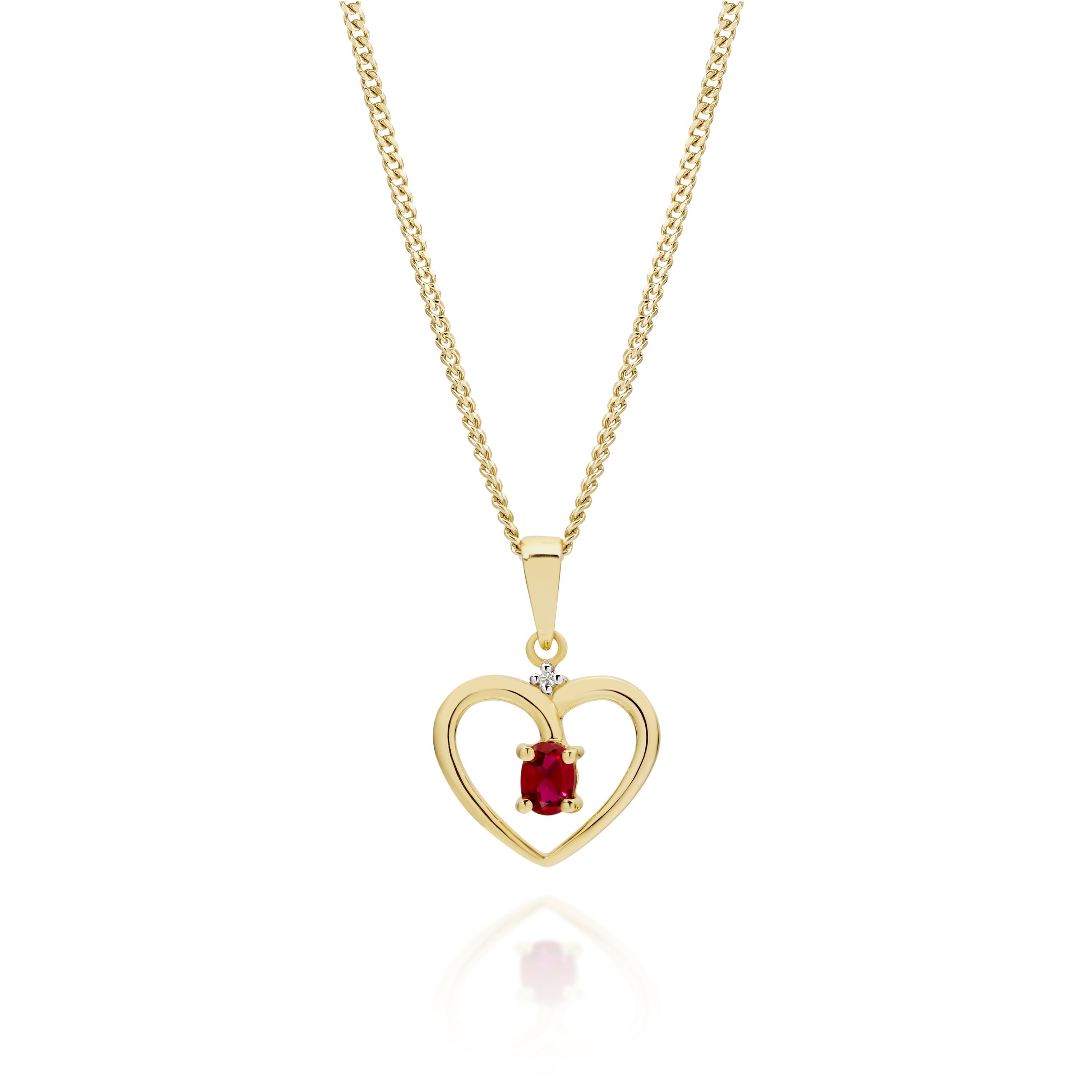 9ct gold ruby and diamond pendant