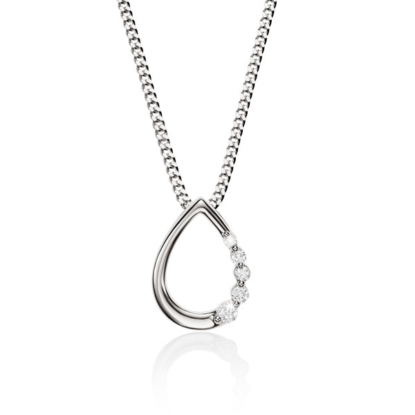 9ct white gold 0.05ct diamond pendant