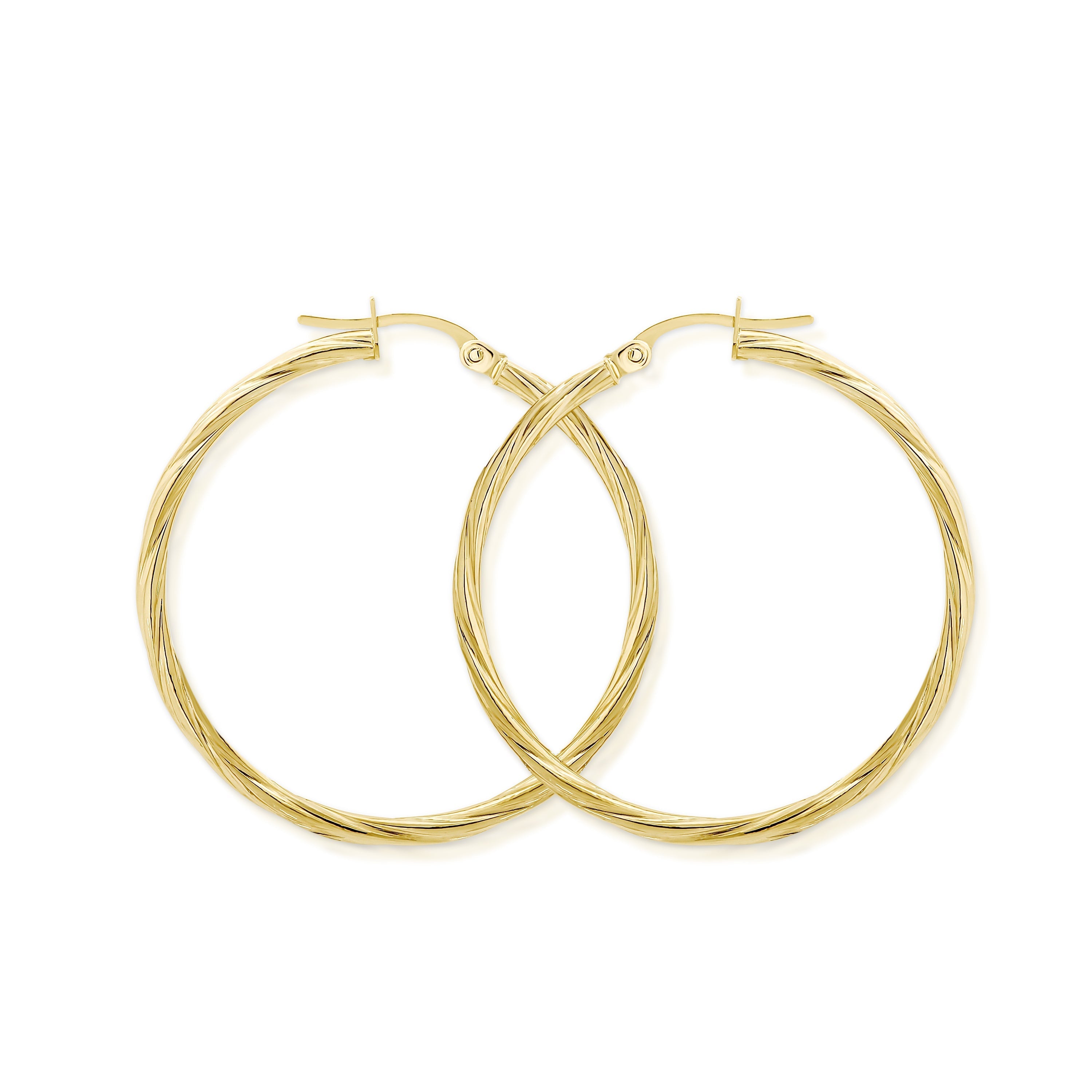 9ct gold twist hoops (30mm)