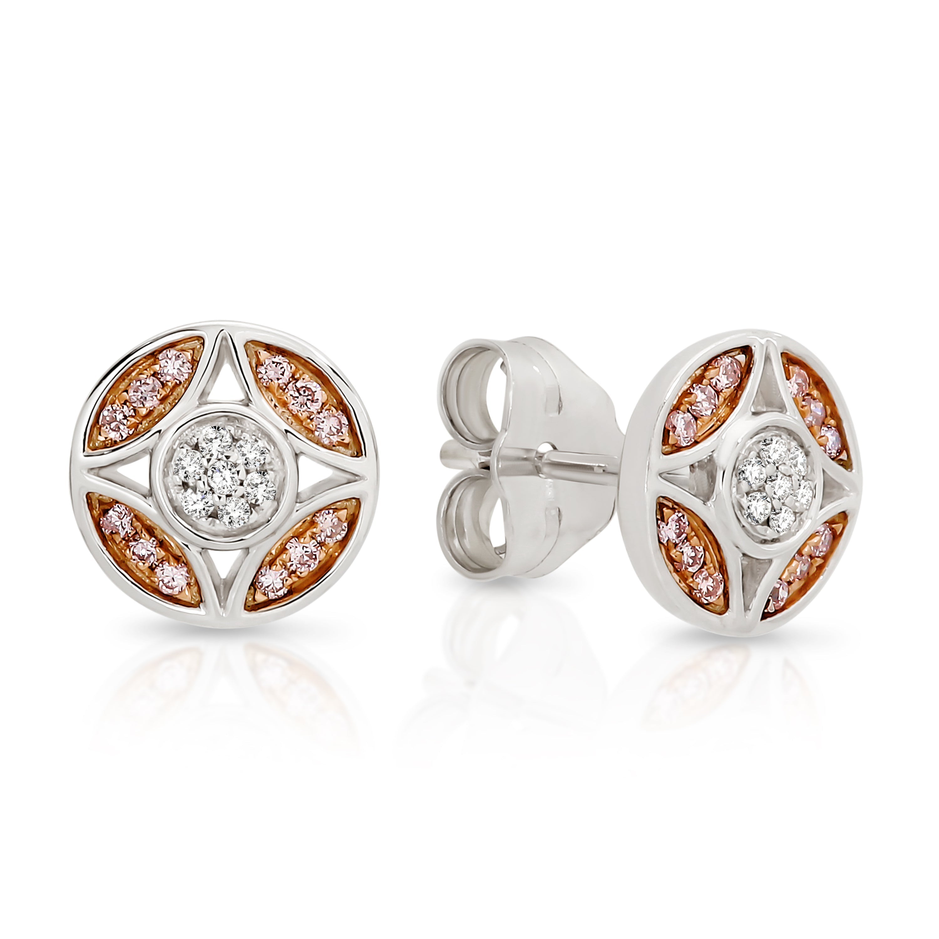 9ct 0.10ct Natural Australian Pink Diamond Studs