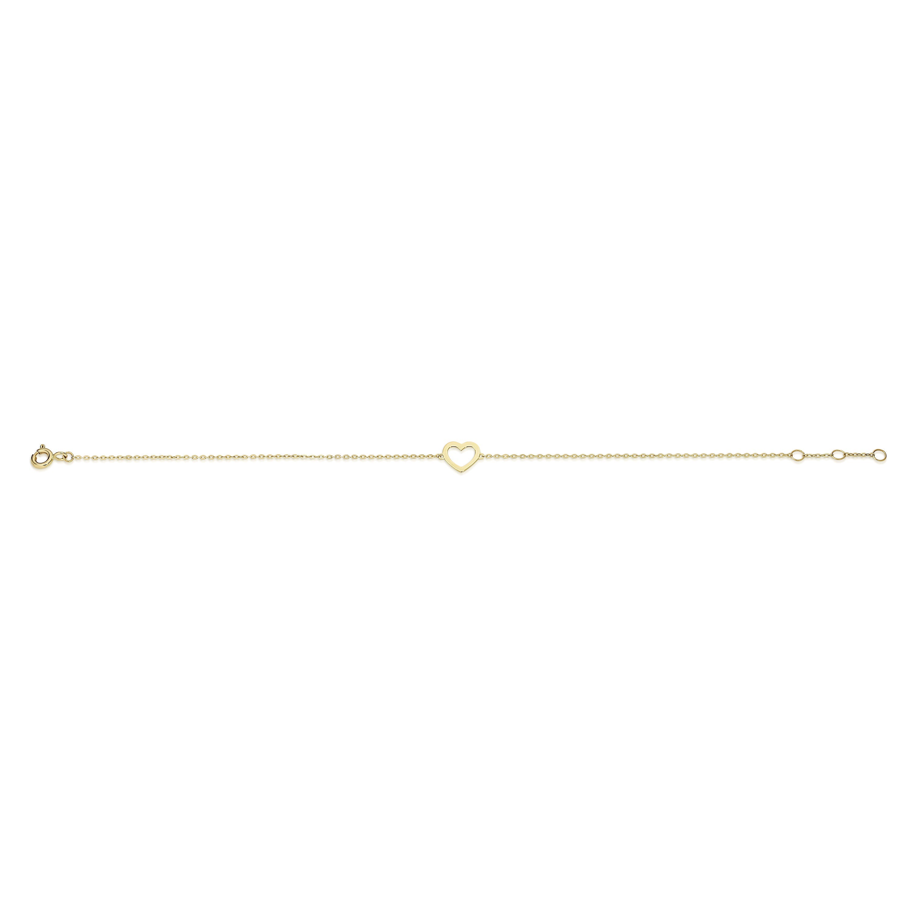 9ct gold heart bracelet