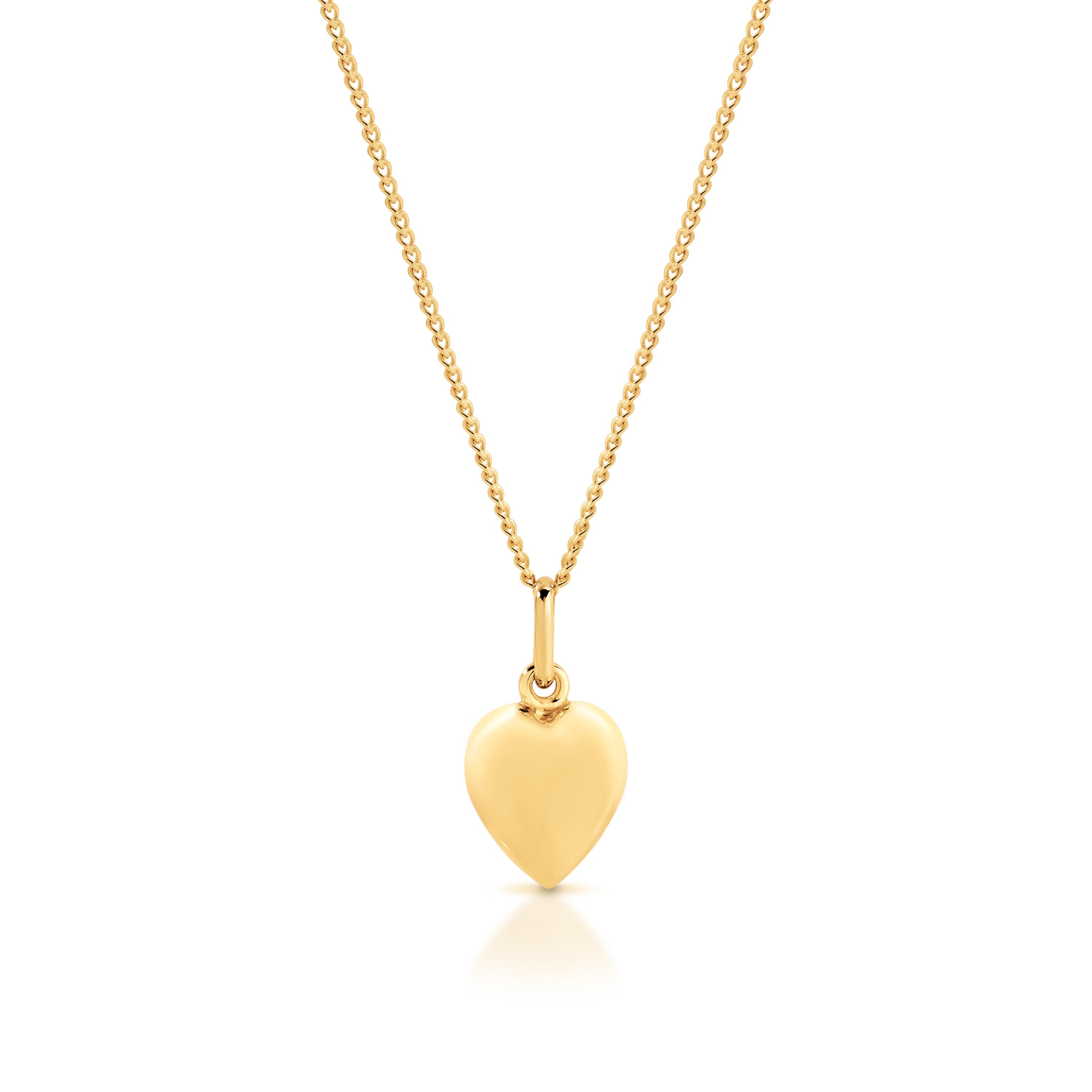9ct gold puffed heart pendant