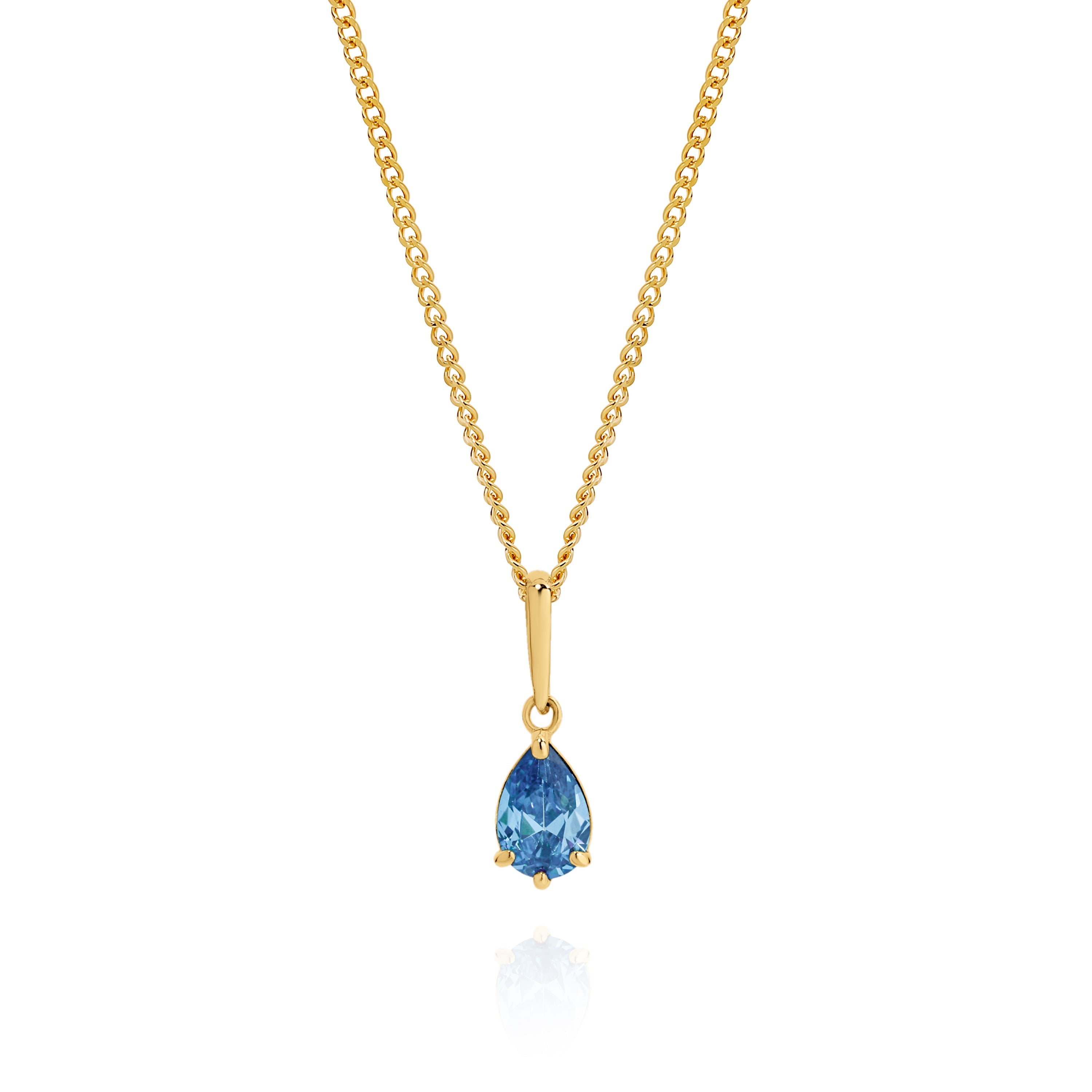 9ct blue topaz cubic zirconia pendant