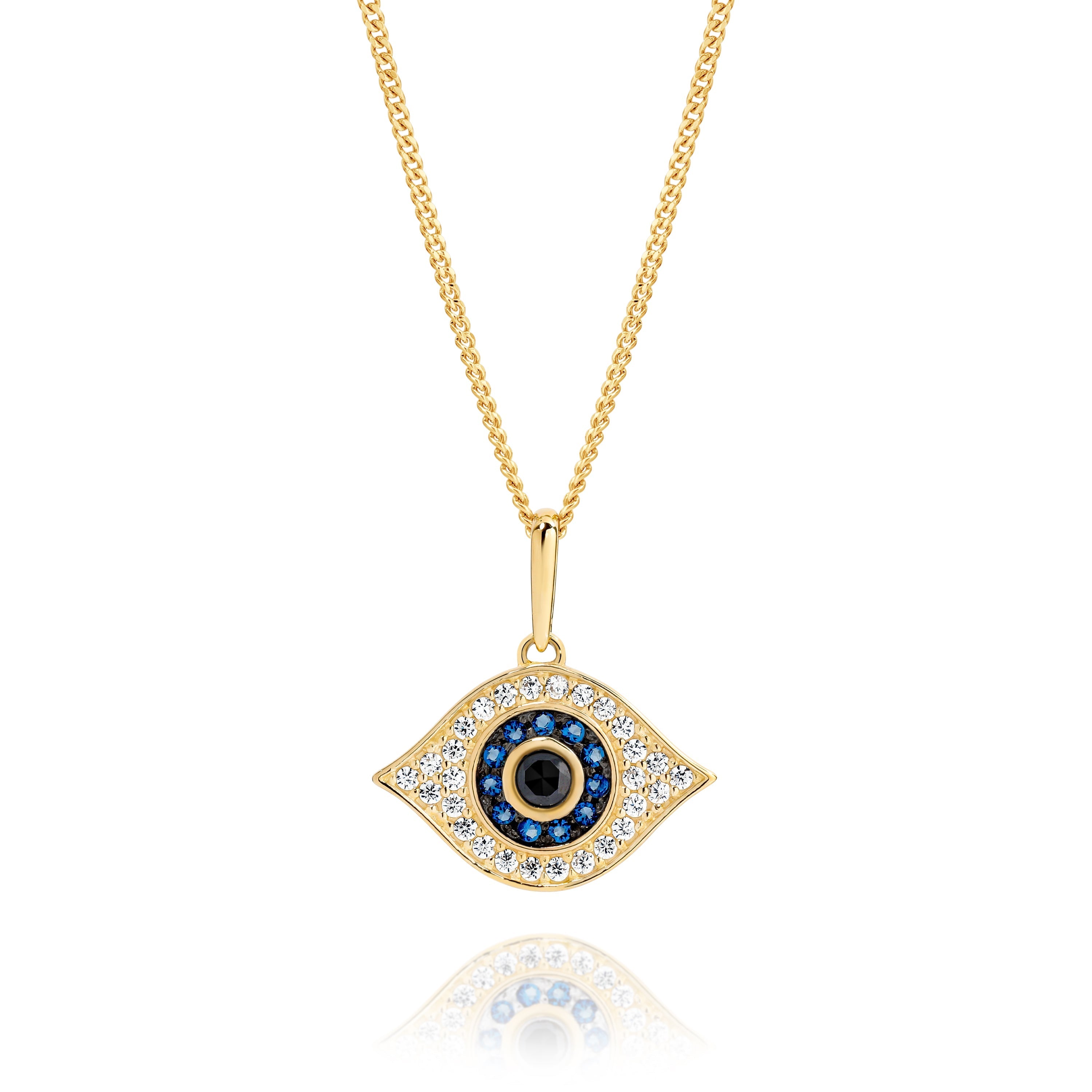 9ct cubic zirconia evil eye pendant