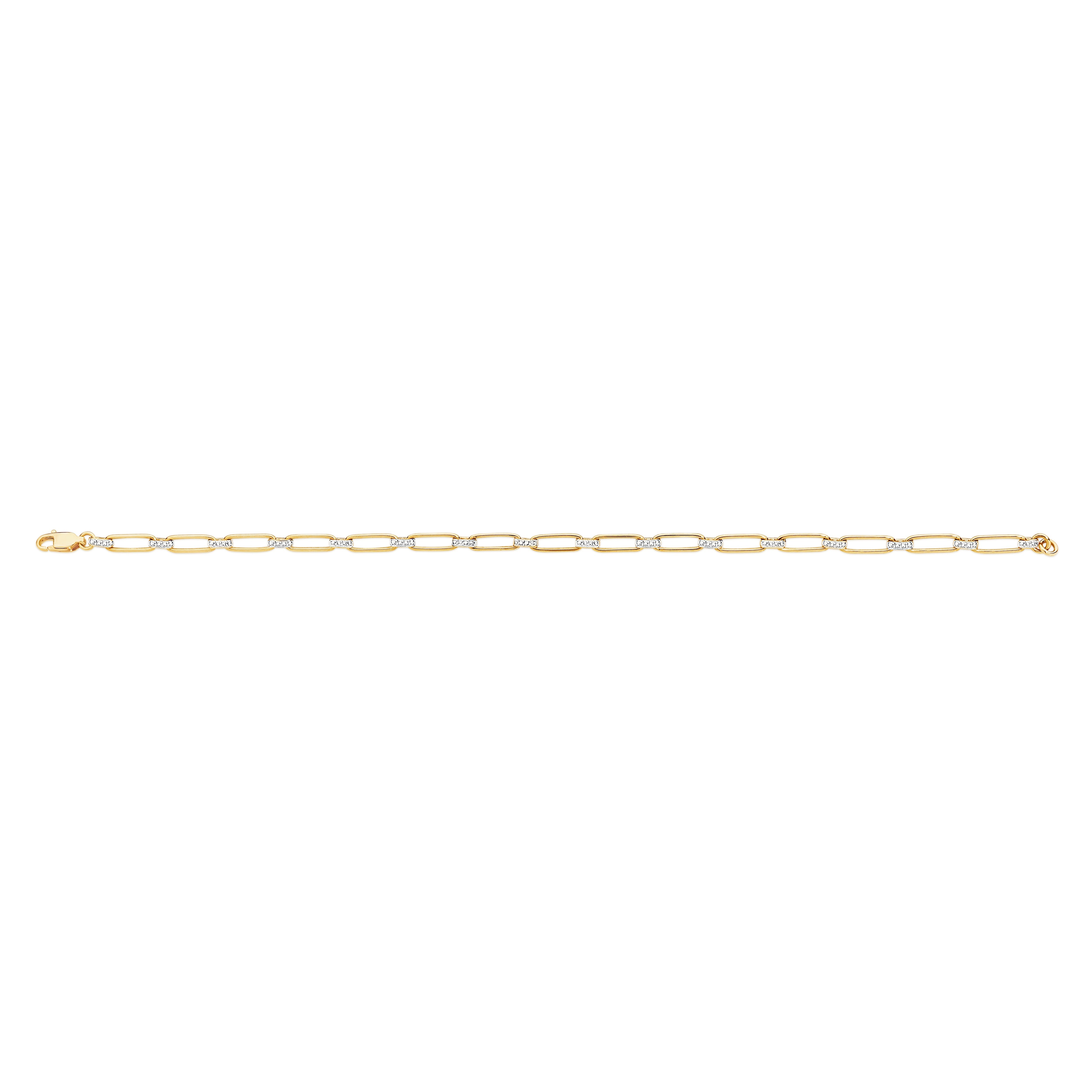 9ct gold paperclip link bracelet