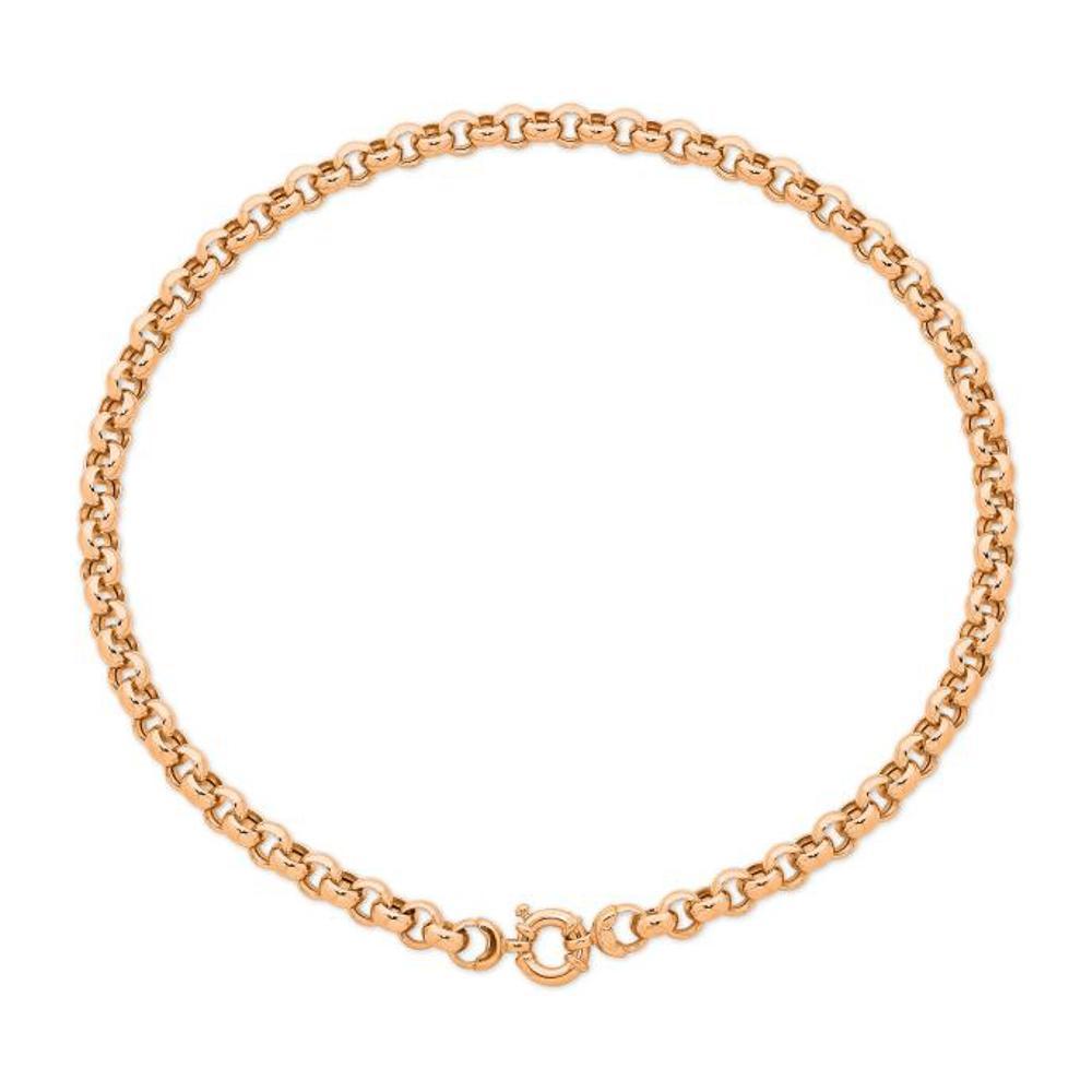 9Ct Rose Gold Silver Filled 45Cm Necklet With 9Ct Gold Bolt Ring