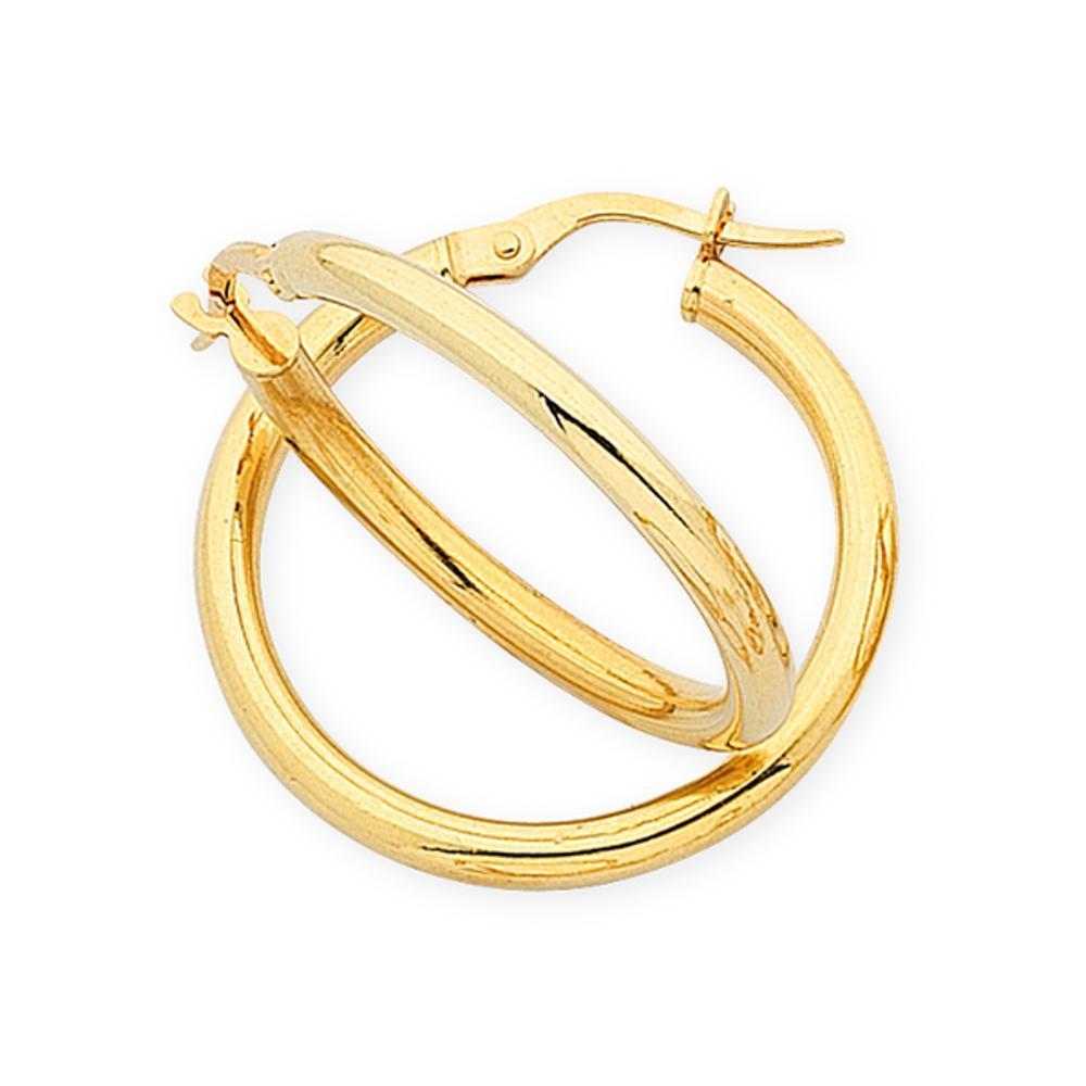 9Ct Gold Silver Filled Hoop Earrings