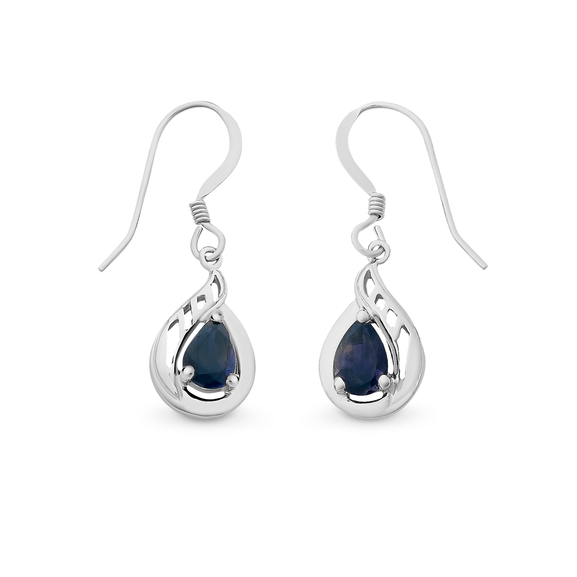Sterling Silver Earrings With Iolite