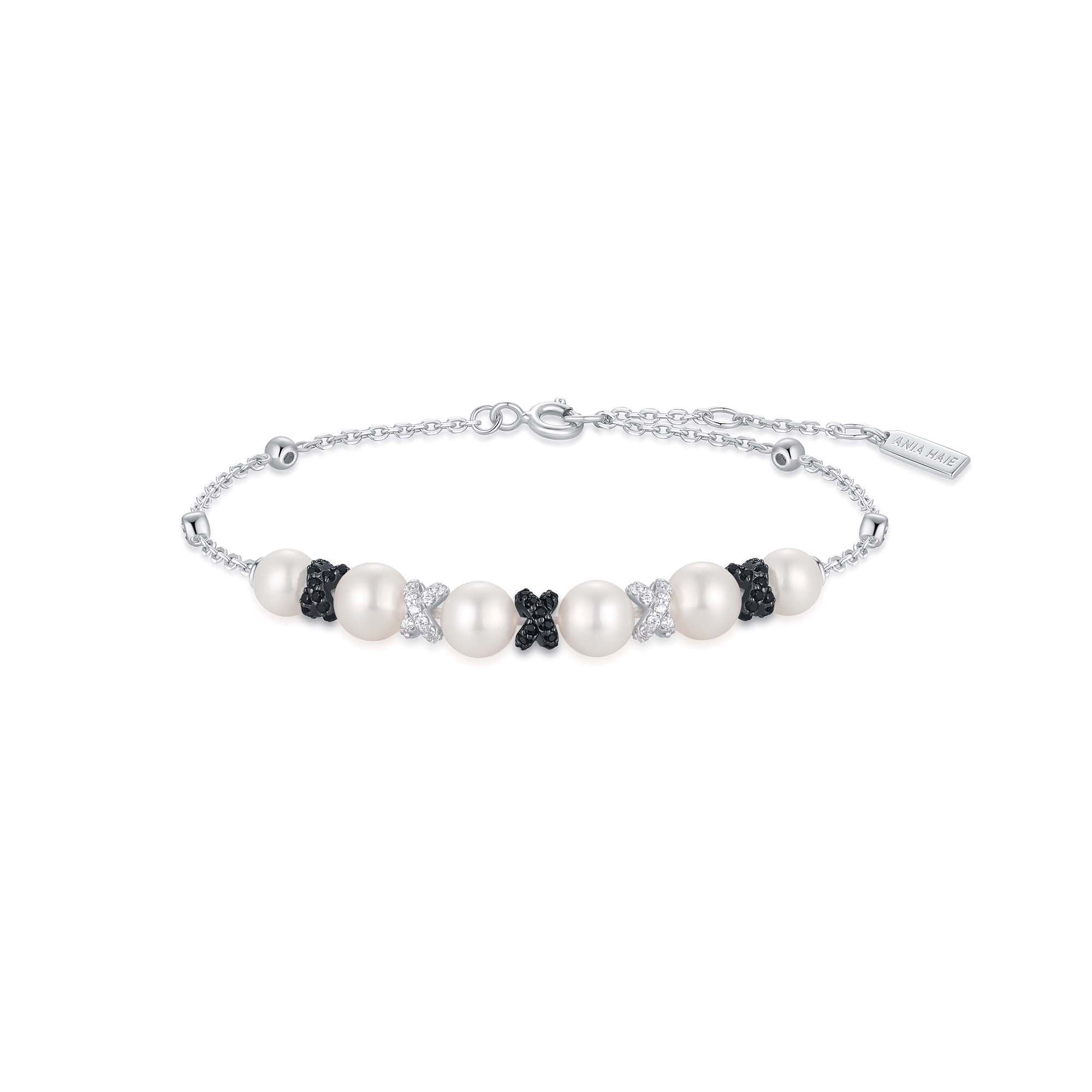 Ania Haie Two-Tone Sparkling Braided Shell Pearl Bracelet