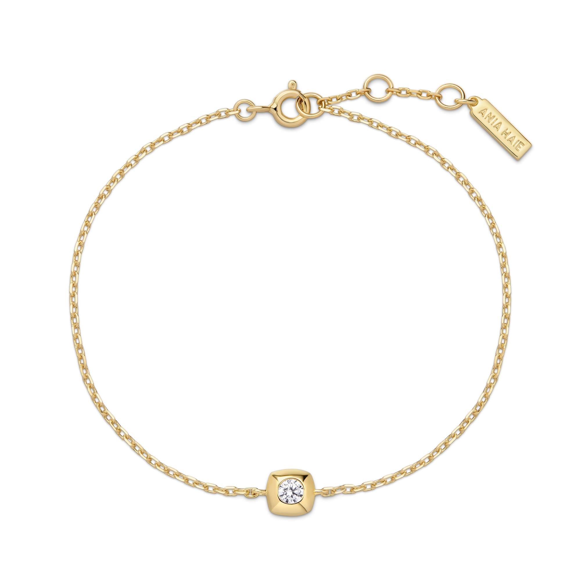 Ania Haie Gold Modern Bezel-Set Solitaire Bracelet