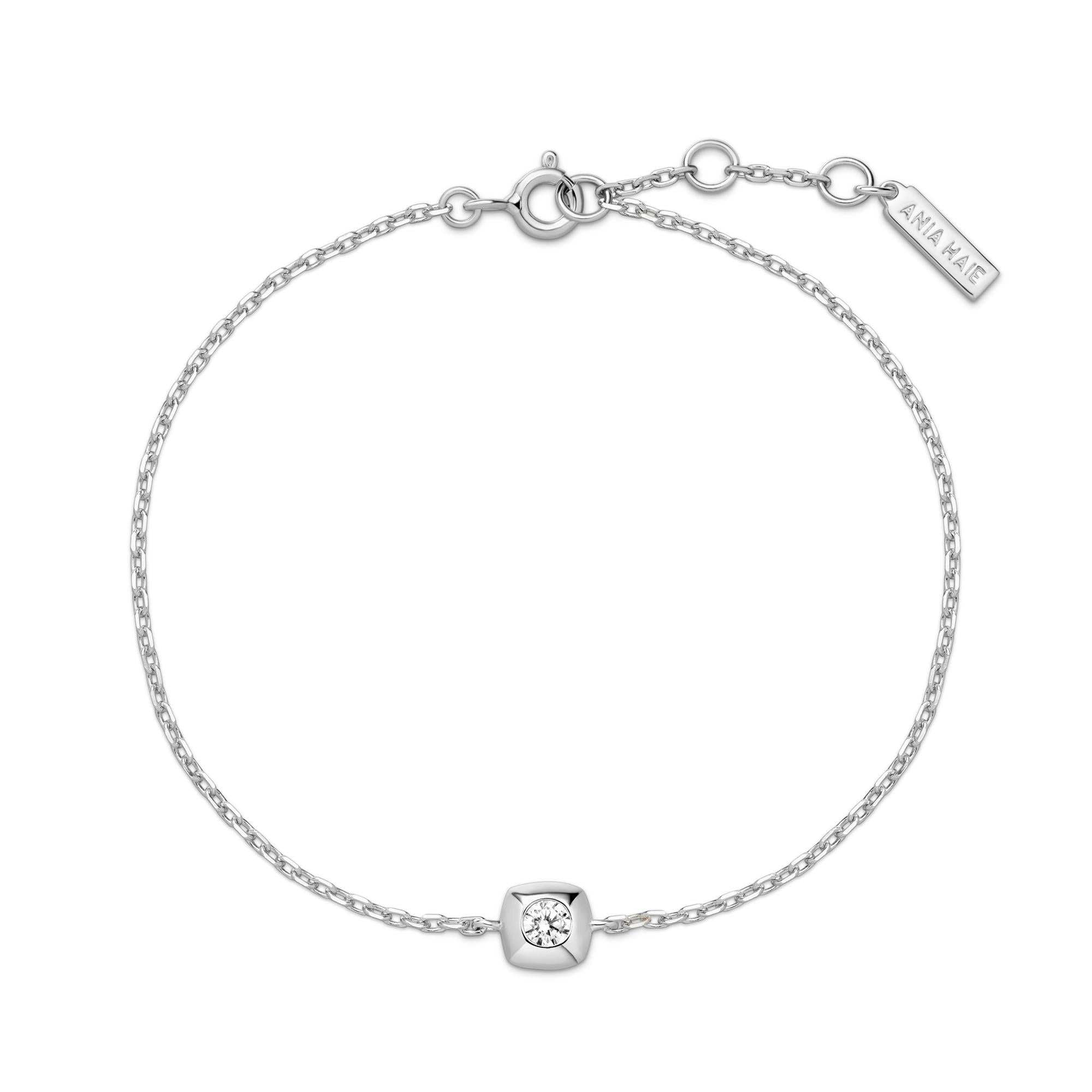 Ania Haie Silver Modern Bezel-Set Solitaire Bracelet