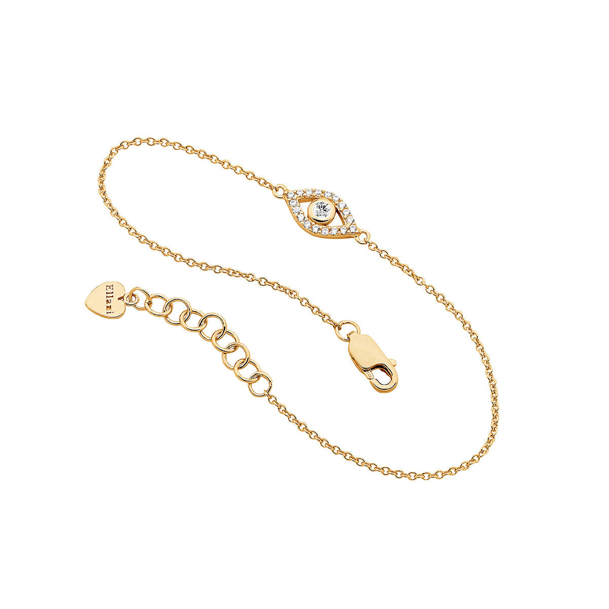 Gold Plated Sterling Silver Evil Eye Bracelet