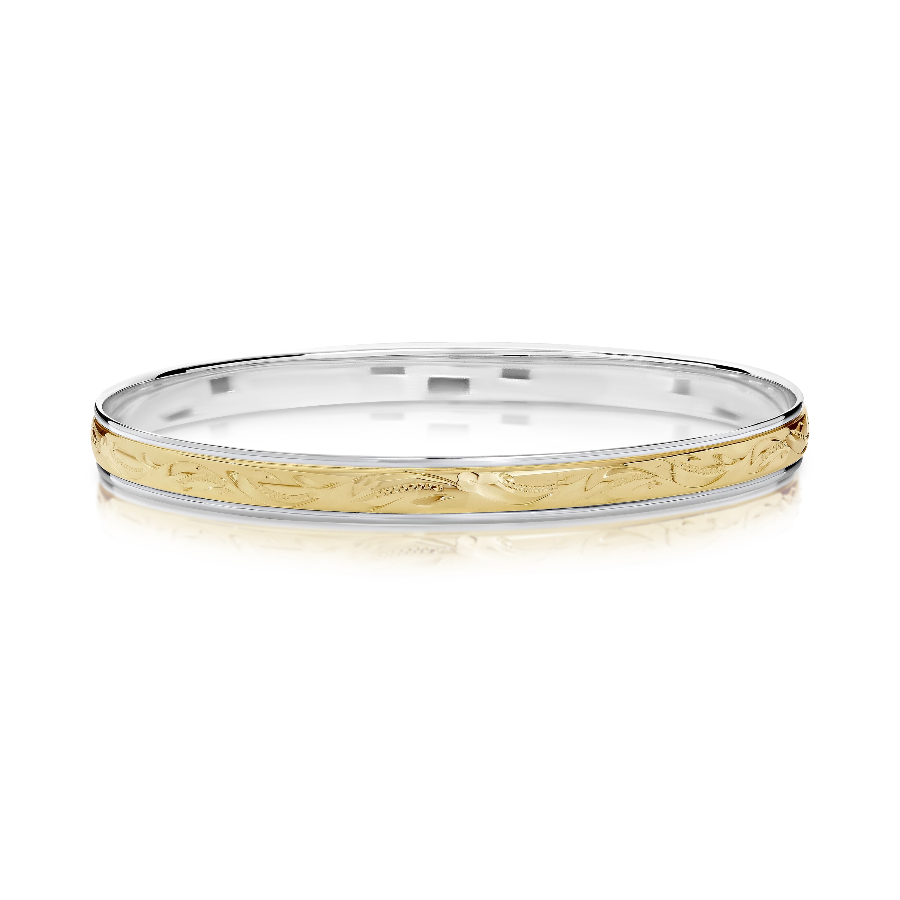 9ct Yellow Gold Silver Based Bangle