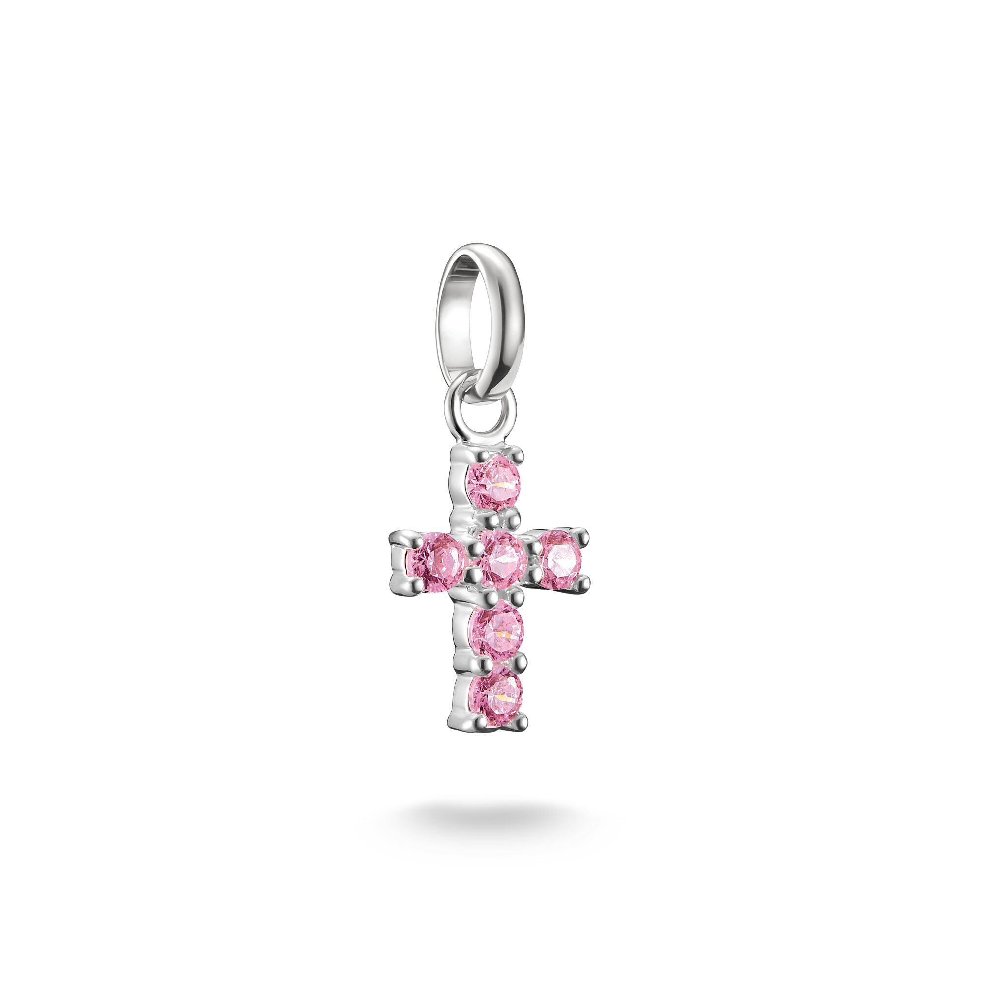 THOMAS SABO Connect Charm cross with pink stones