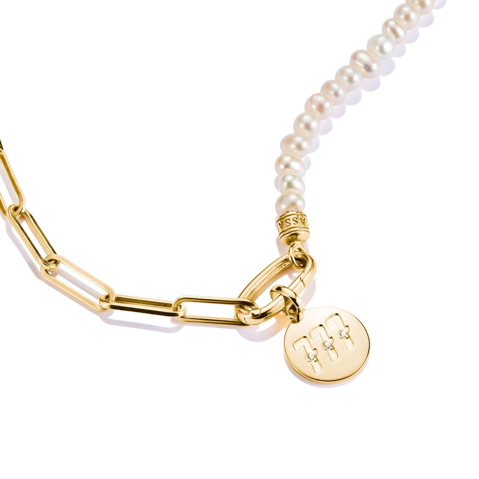 THOMAS SABO Connect Charm angel number 777 with stones Gold