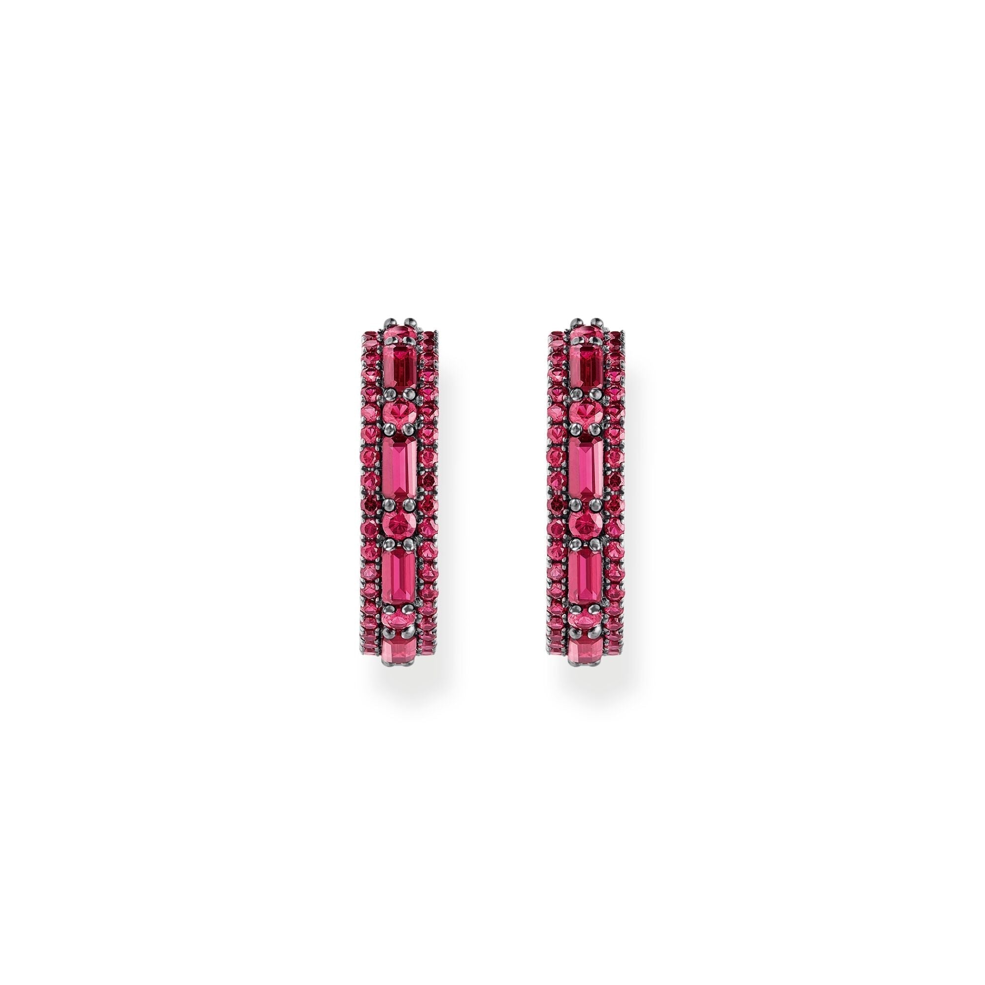 THOMAS SABO Hoop earrings with ruby red stones