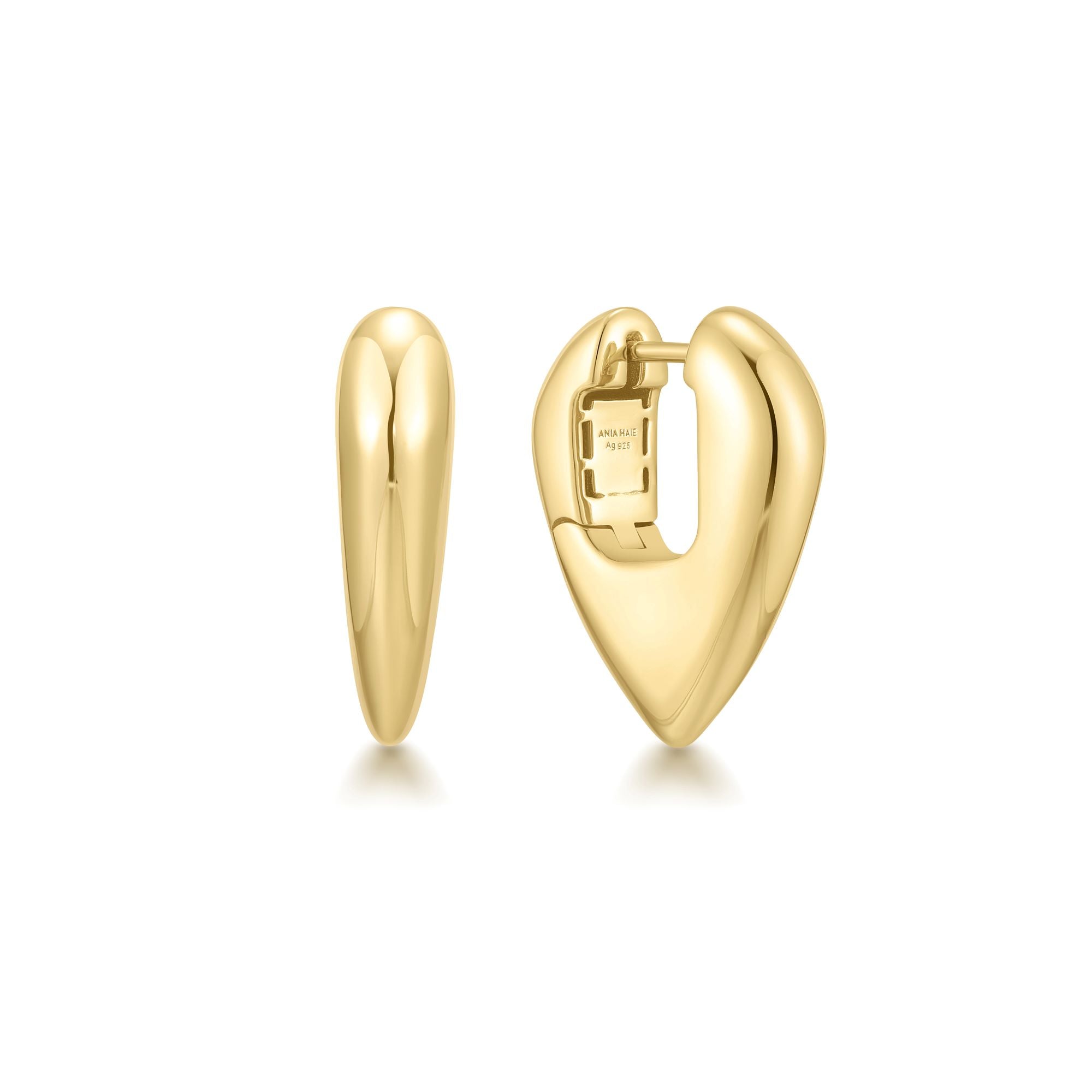 Ania Haie Gold Puffy Shield Hoop Earrings