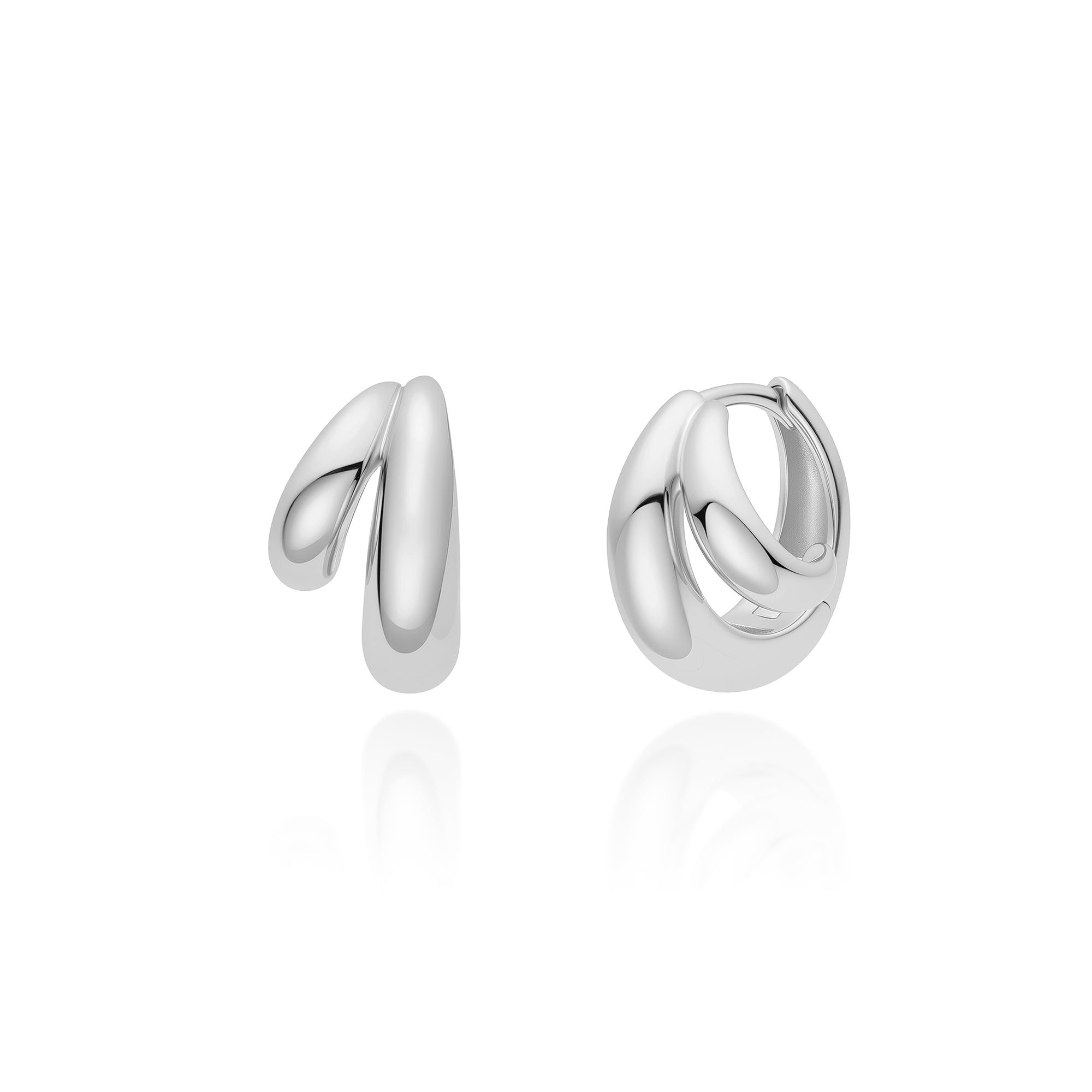 Ania Haie Silver Dome Huggie Hoop Earrings