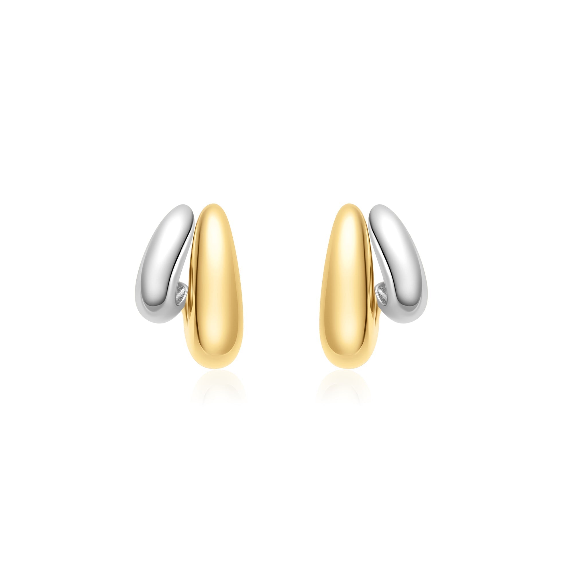 Ania Haie Two-Tone Dome Stud Hoop Earrings