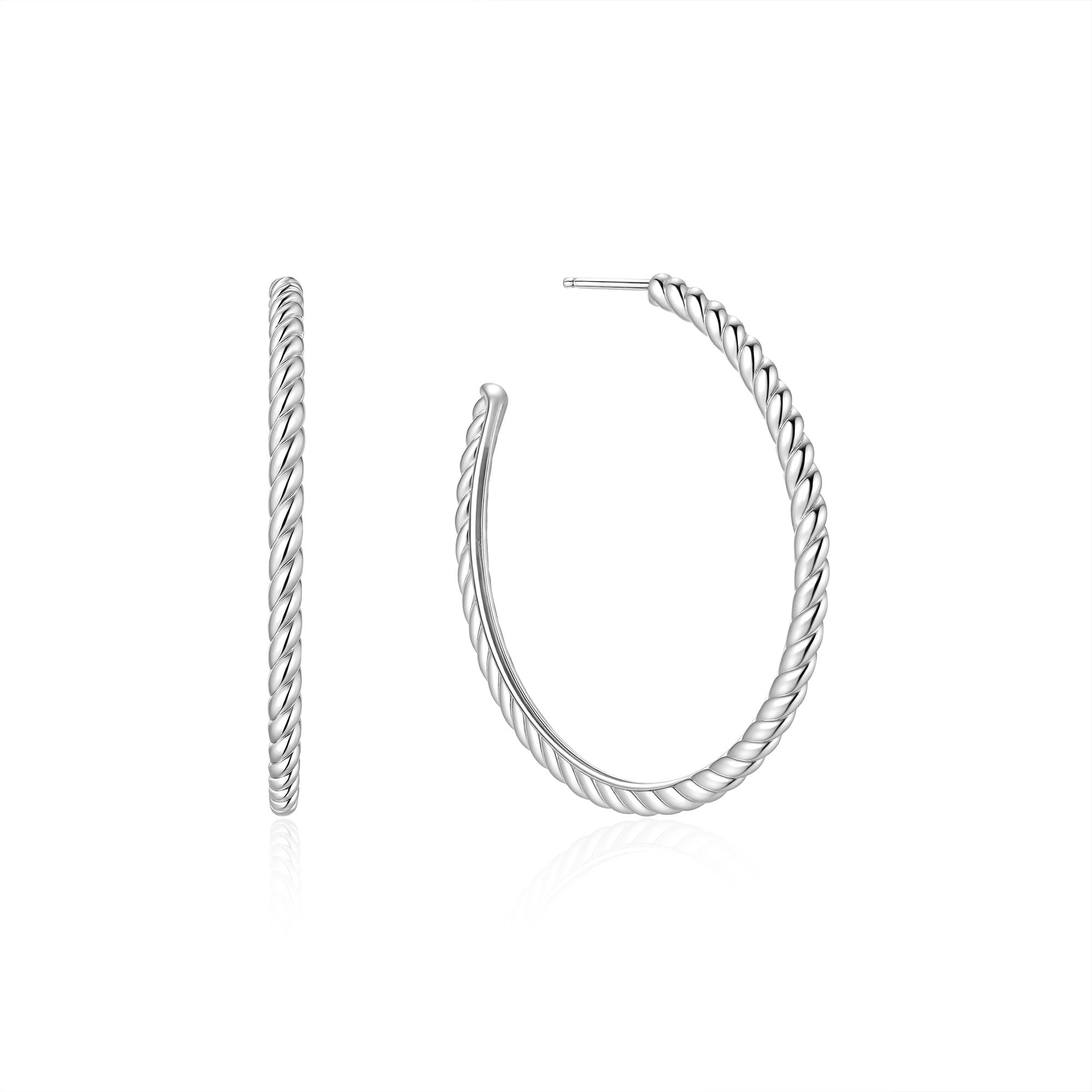 Ania Haie Silver Twisted Oversized Hoop Earrings