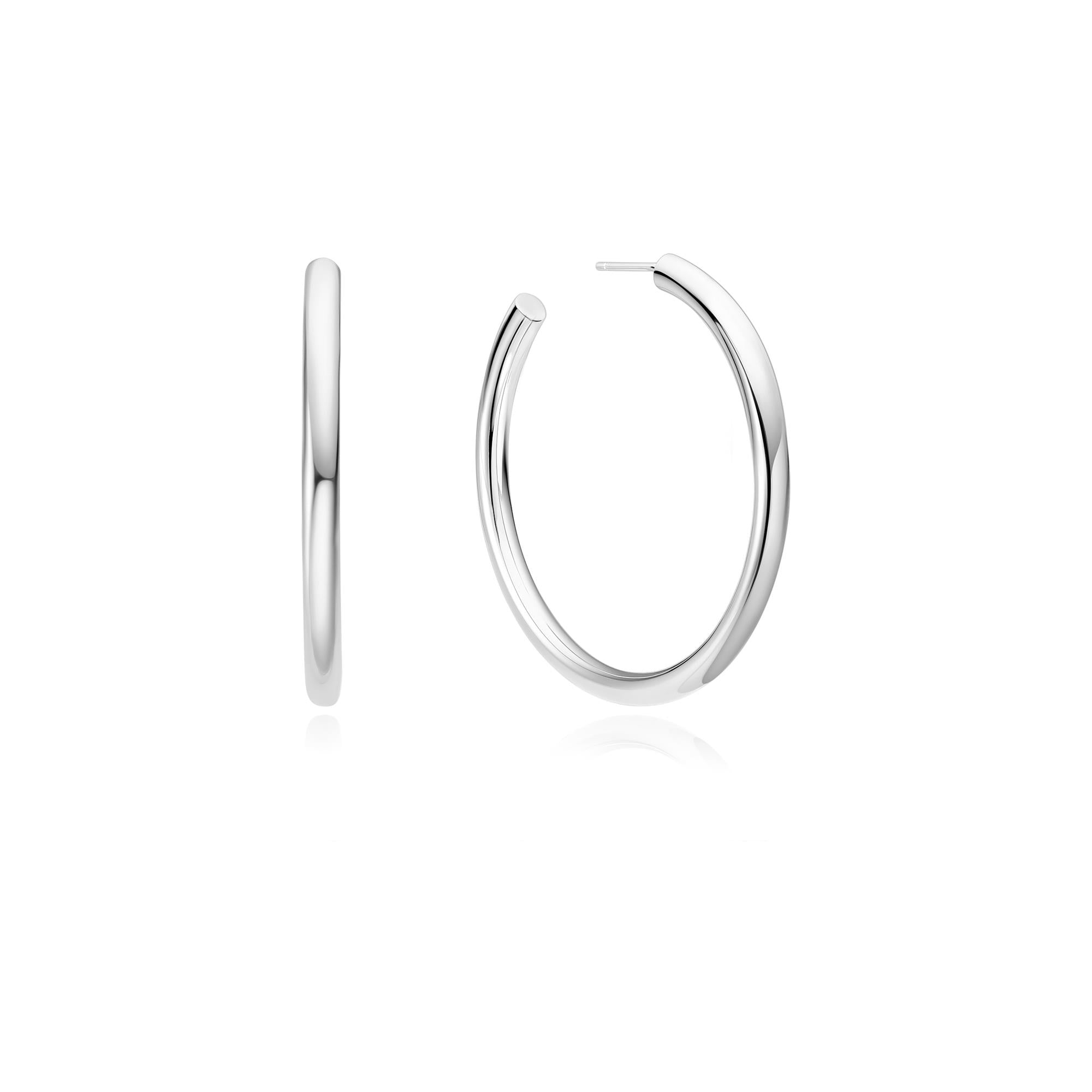 Ania Haie Silver Classic Tube Oversized Hoop Earrings