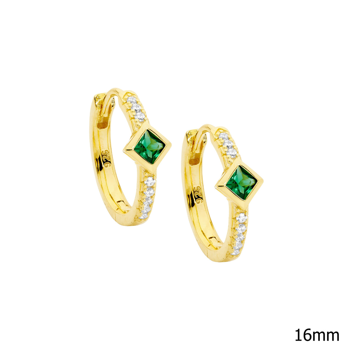 Sterling Silver Cubic Zirconia Hoop Earrings
