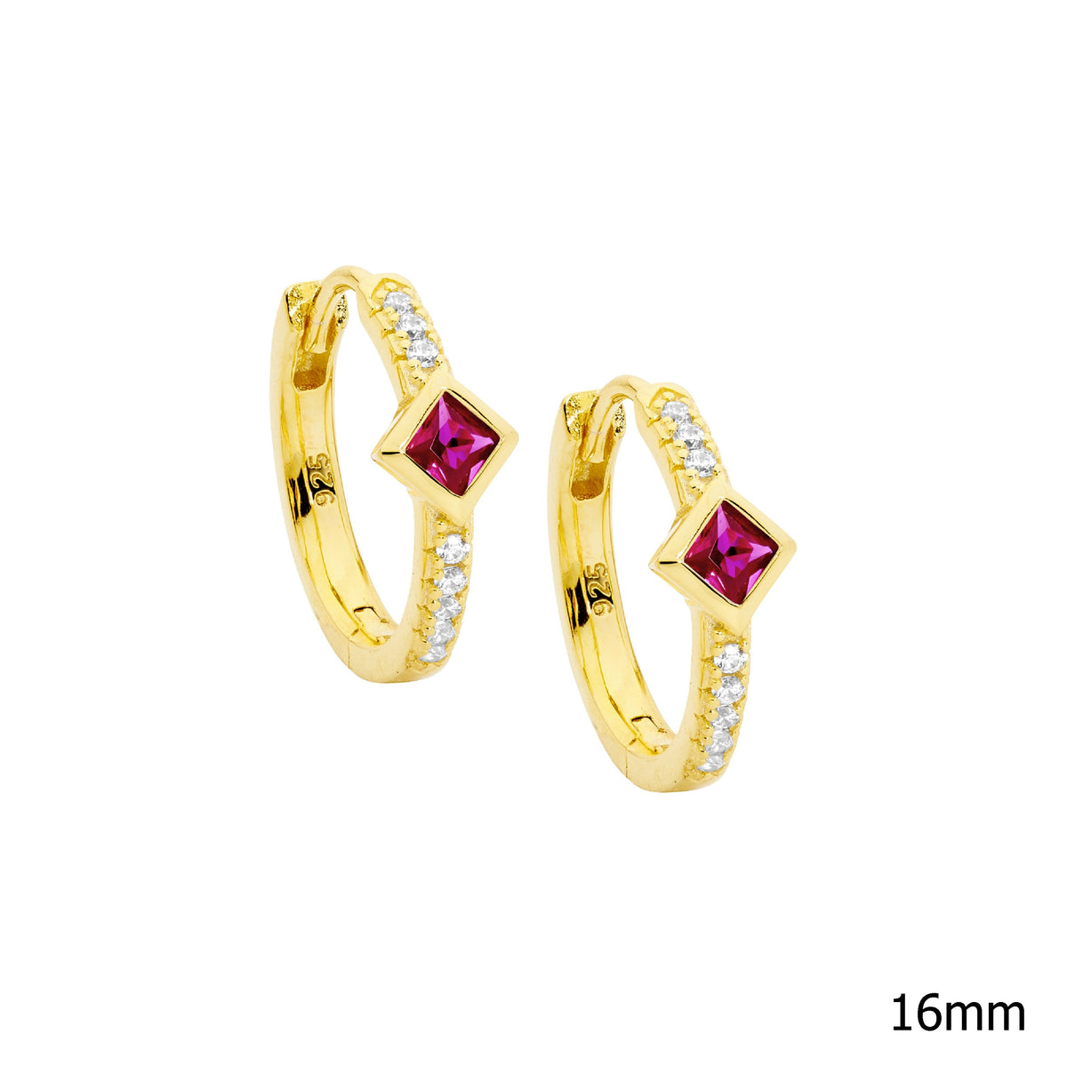 Sterling Silver Cubic Zirconia Hoop Earrings