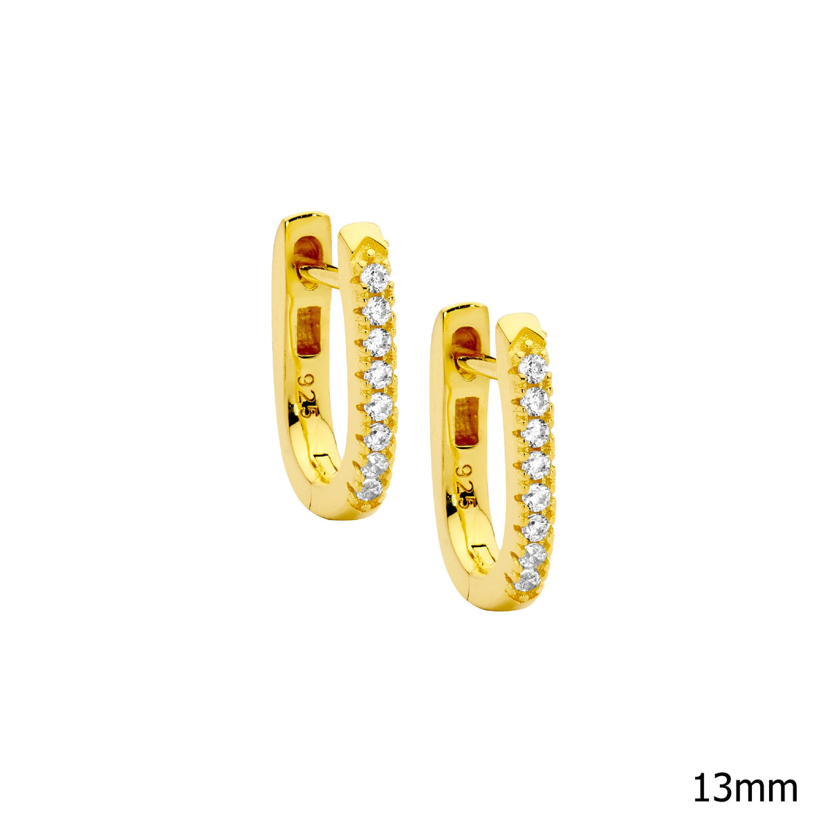 Gold Plated Sterling Silver Cubic Zirconia Hoop Earrings