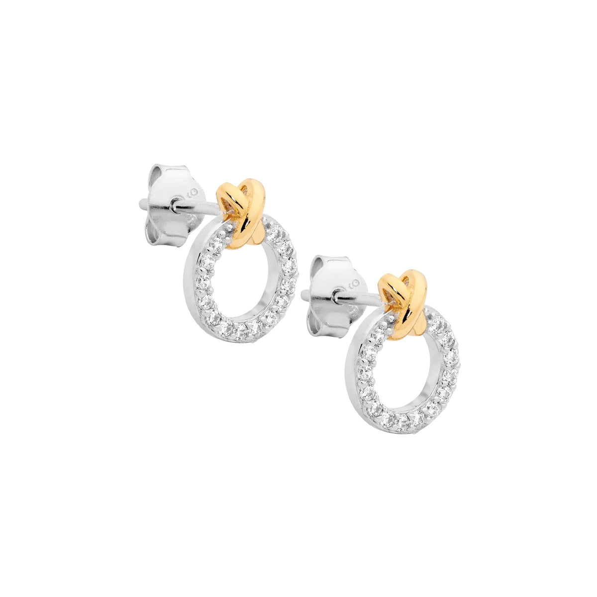 Gold Plated Sterling Silver Cubic Zirconia Earrings
