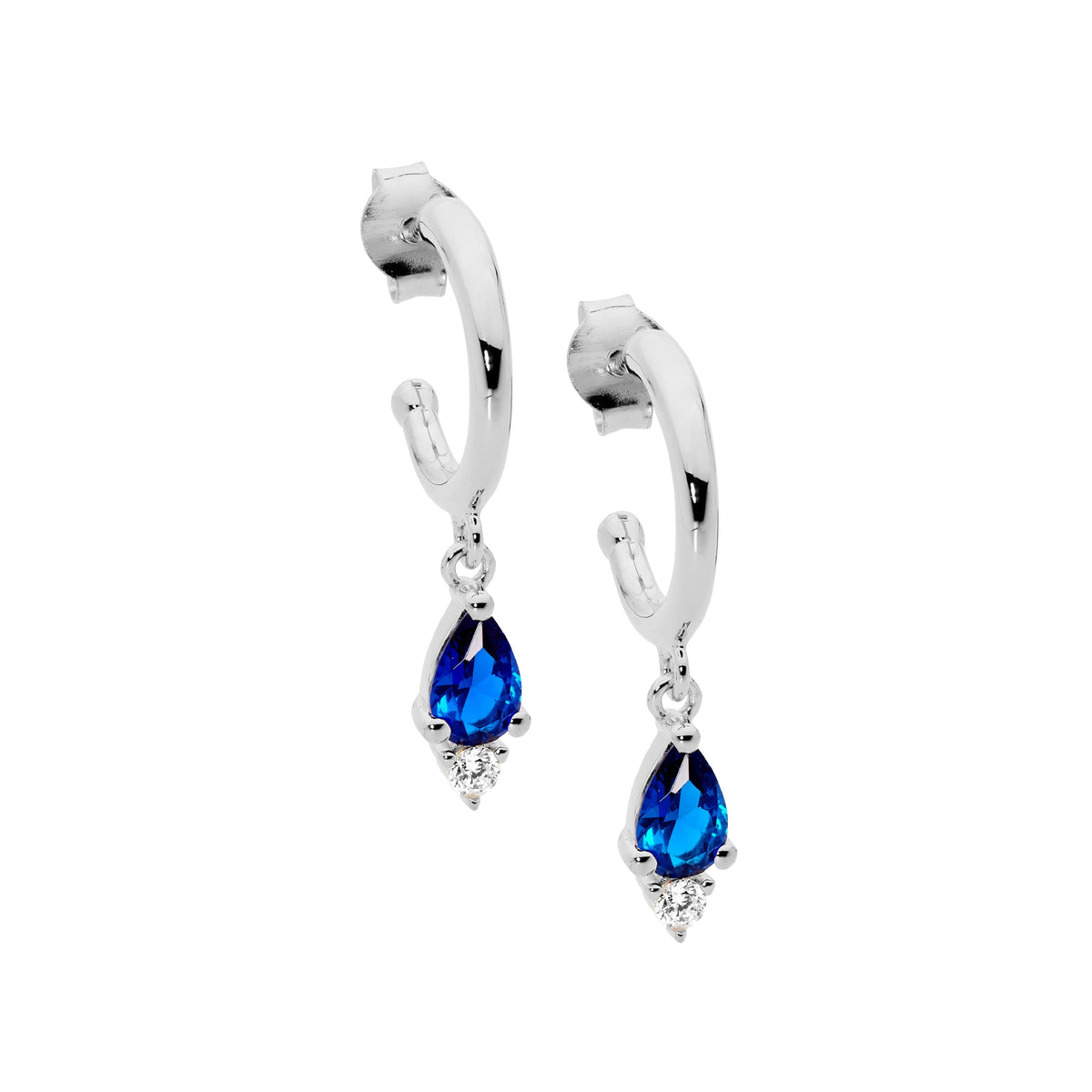 Sterling Silver Cubic Zirconia Hoop Earrings