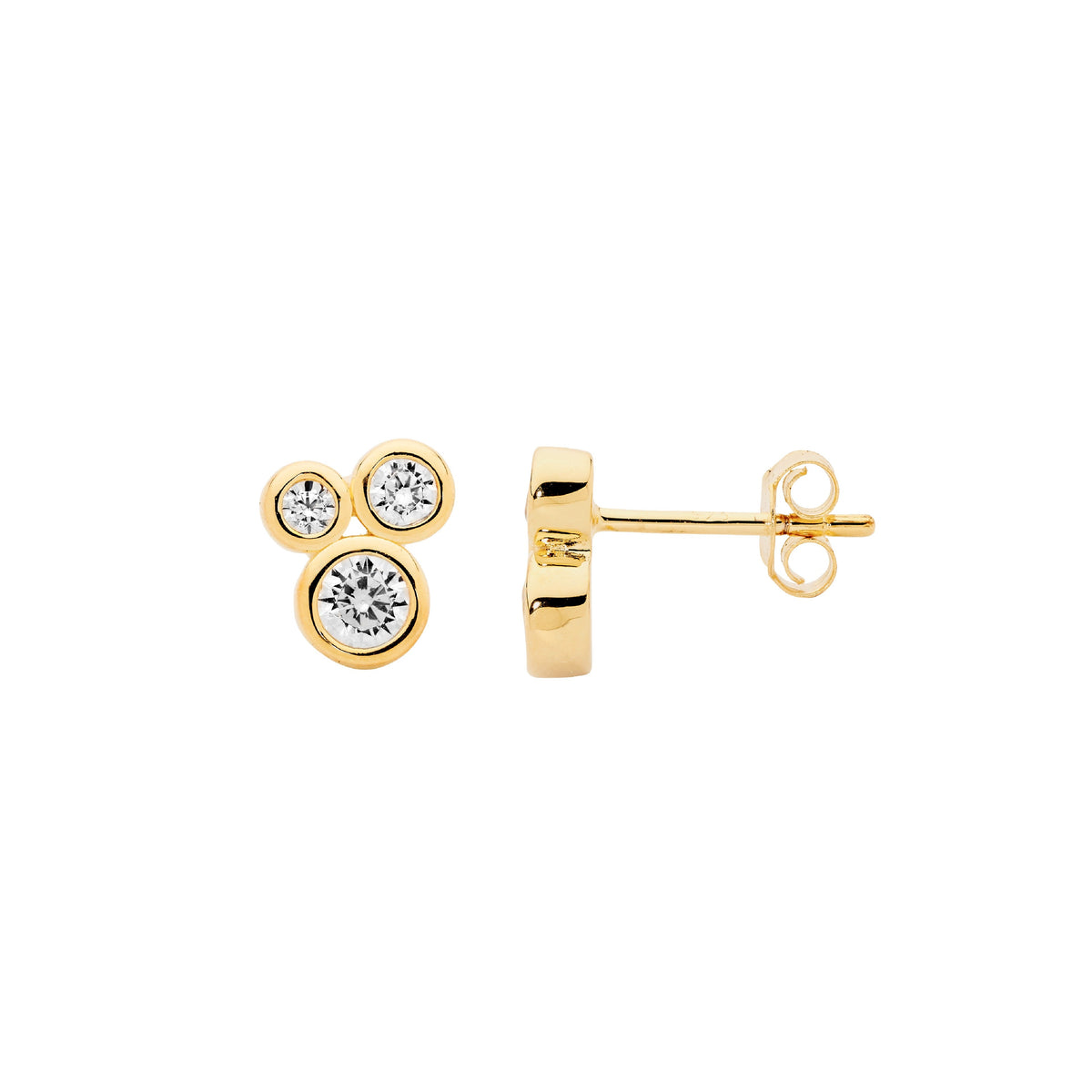 Gold Plated Sterling Silver Cubic Zirconia Earrings