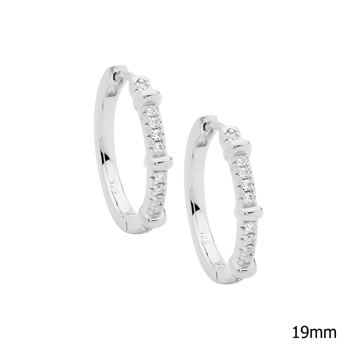 Sterling Silver Cubic Zirconia Hoop Earrings