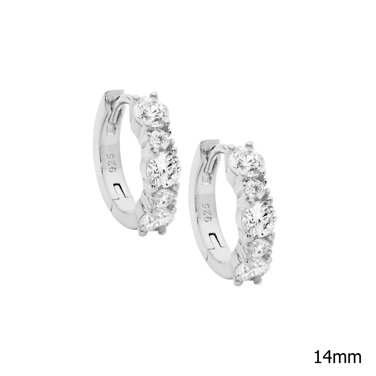 Sterling Silver Cubic Zirconia Hoop Earrings