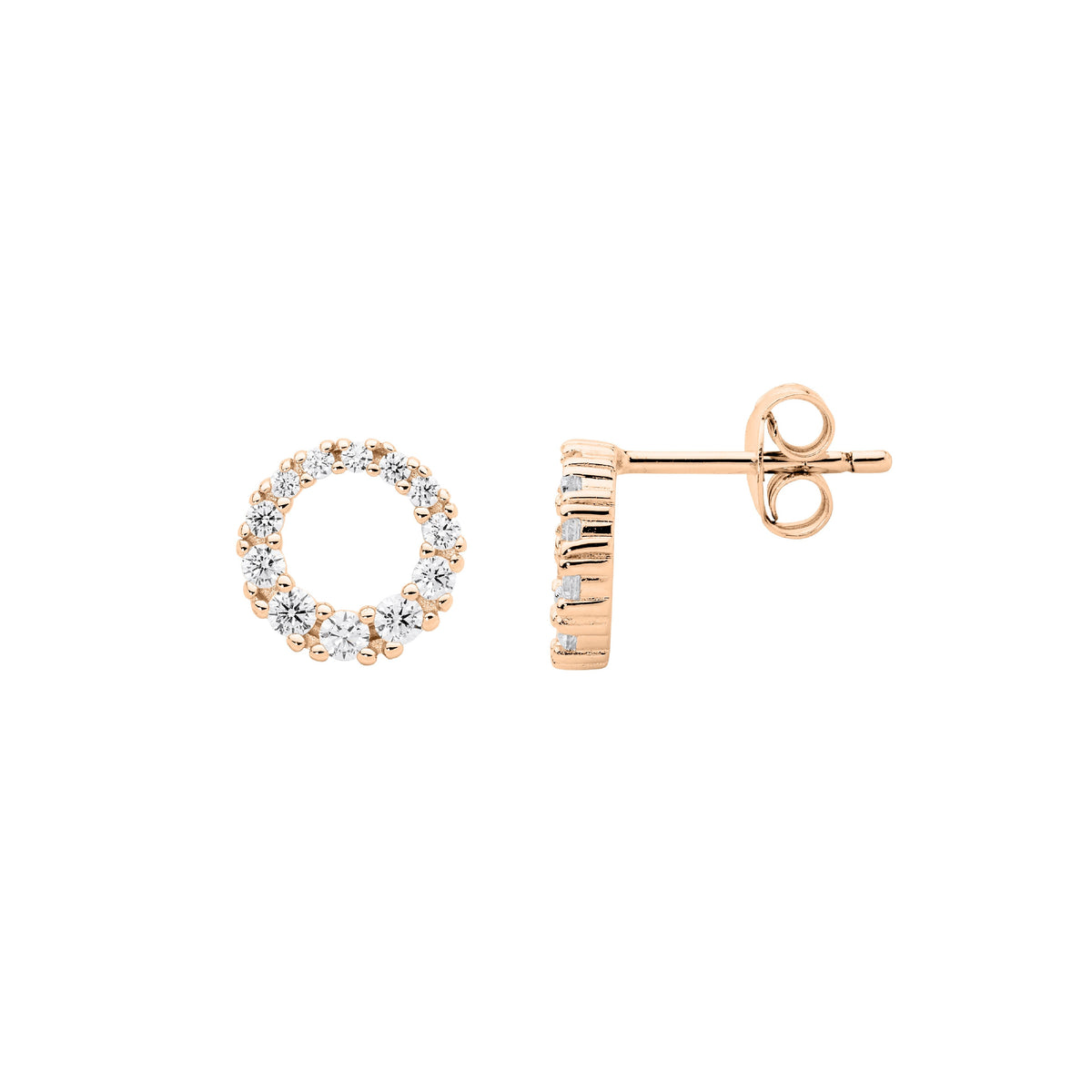 Rose Gold Plated Sterling Silver Cubic Zirconia Earrings