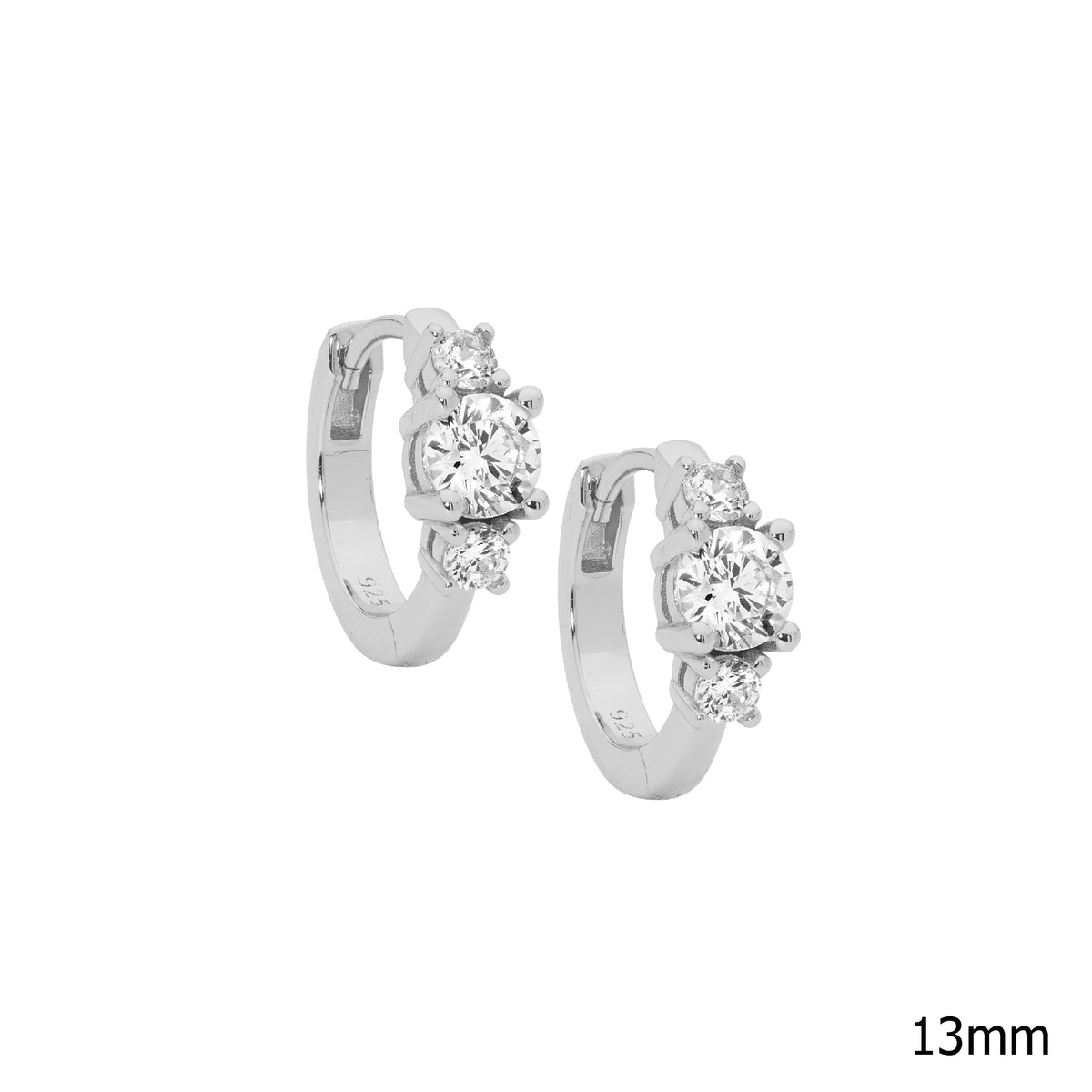 Sterling Silver Cubic Zirconia Hoop Earrings