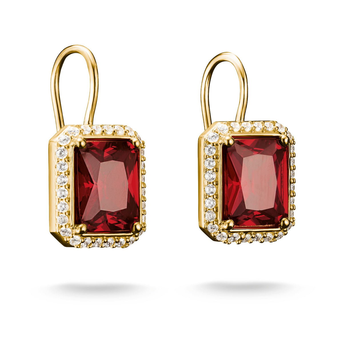 THOMAS SABO Earrings with Red Octagonal Stones