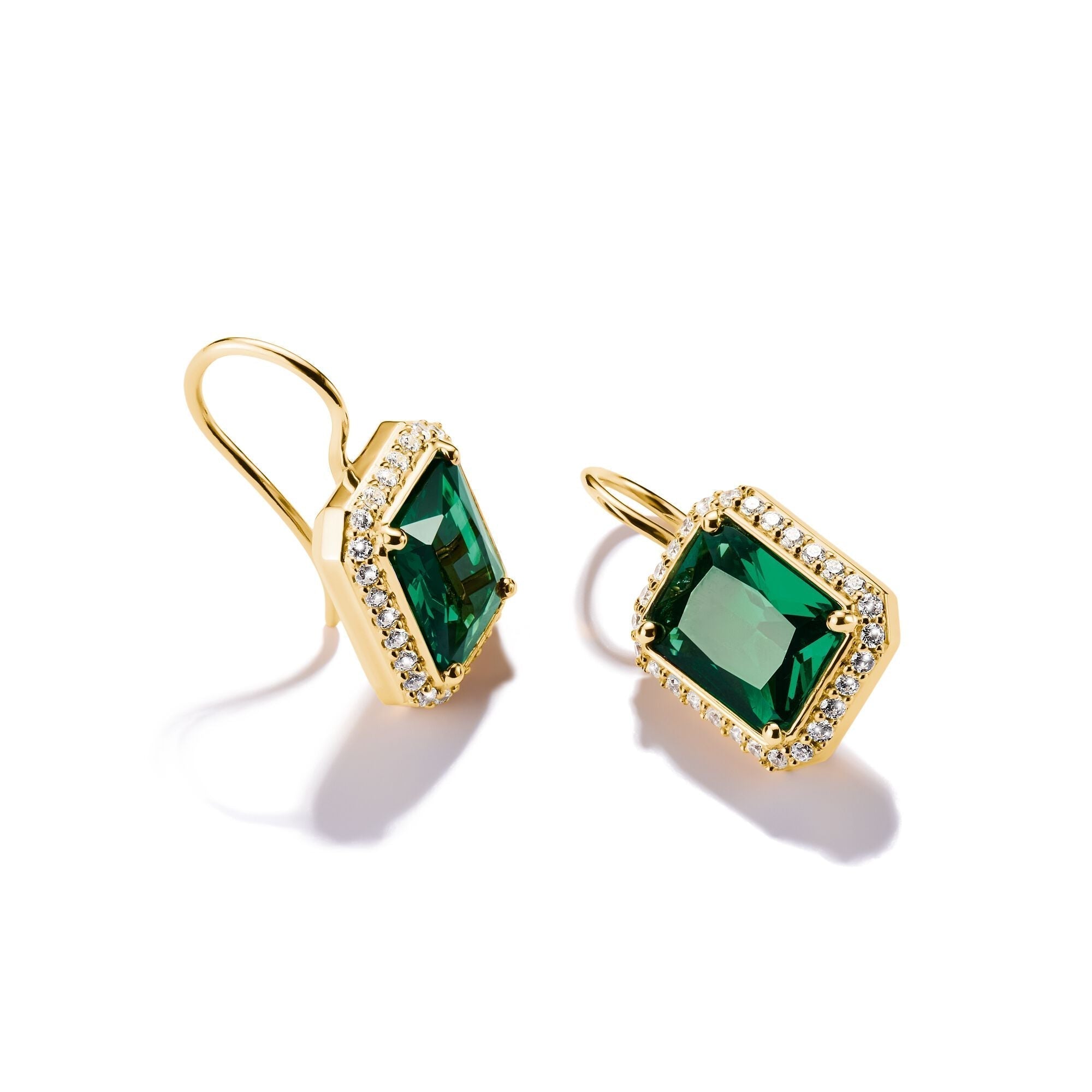 THOMAS SABO Earrings with Green Octagonal Stones