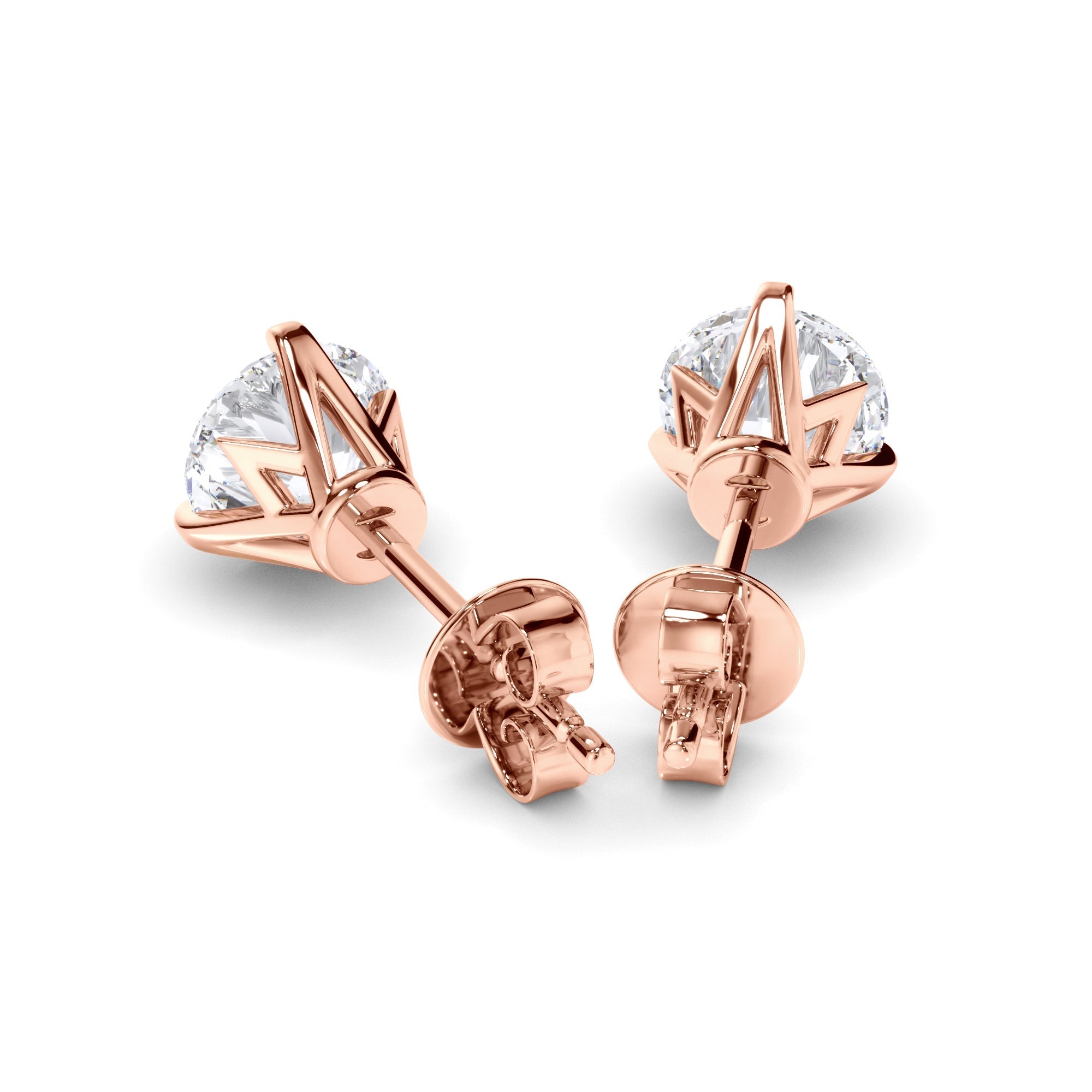 Round Brilliant Cut Diamond Stud Earrings